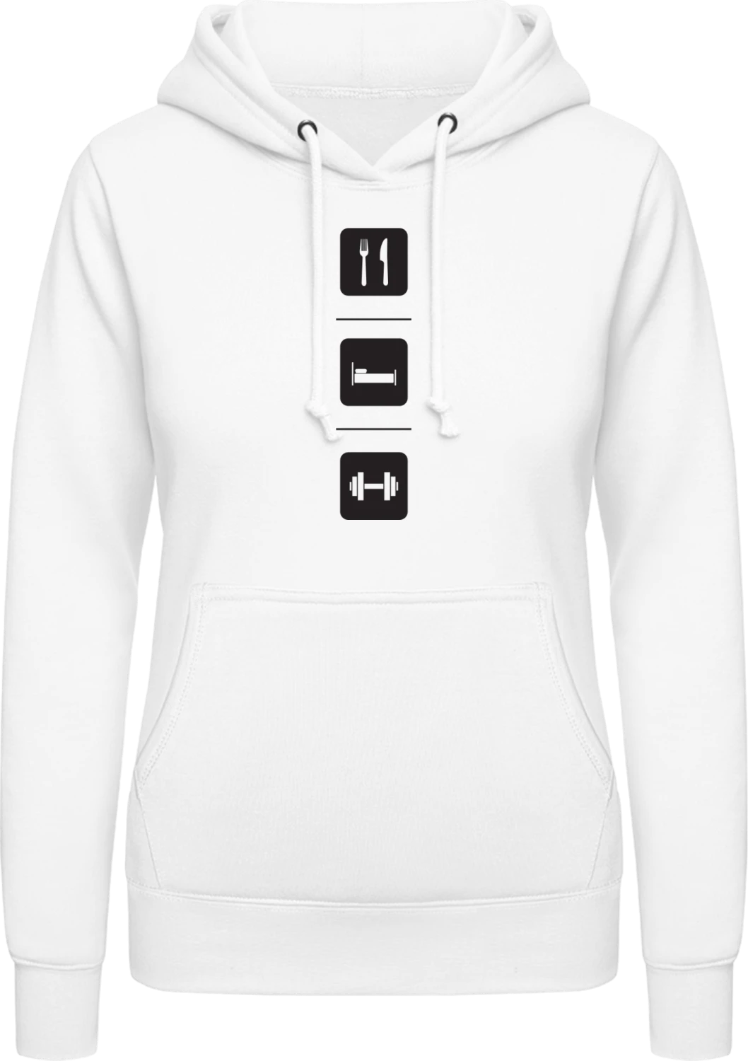 Eat Sleep Weight Lifter - Arctic white AWDis ladies hoodie - Front