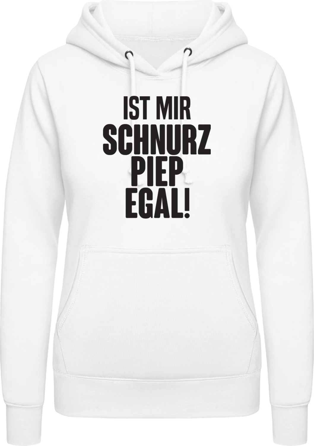 Ist mir schnurz piep egal - Arctic white AWDis ladies hoodie - Front