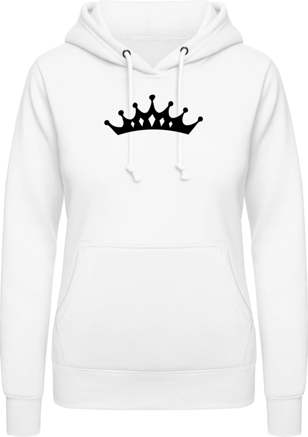 Crown Queen Princess - Arctic white AWDis ladies hoodie - Front