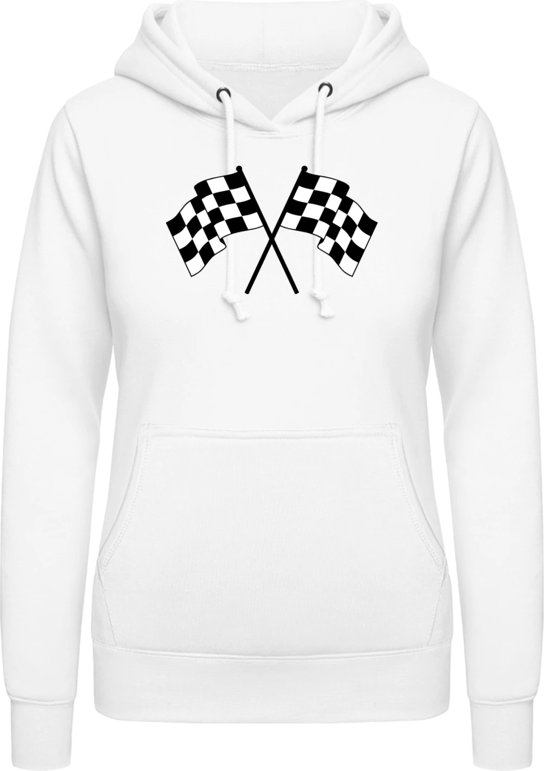 Finish Flags - Arctic white AWDis ladies hoodie - Front