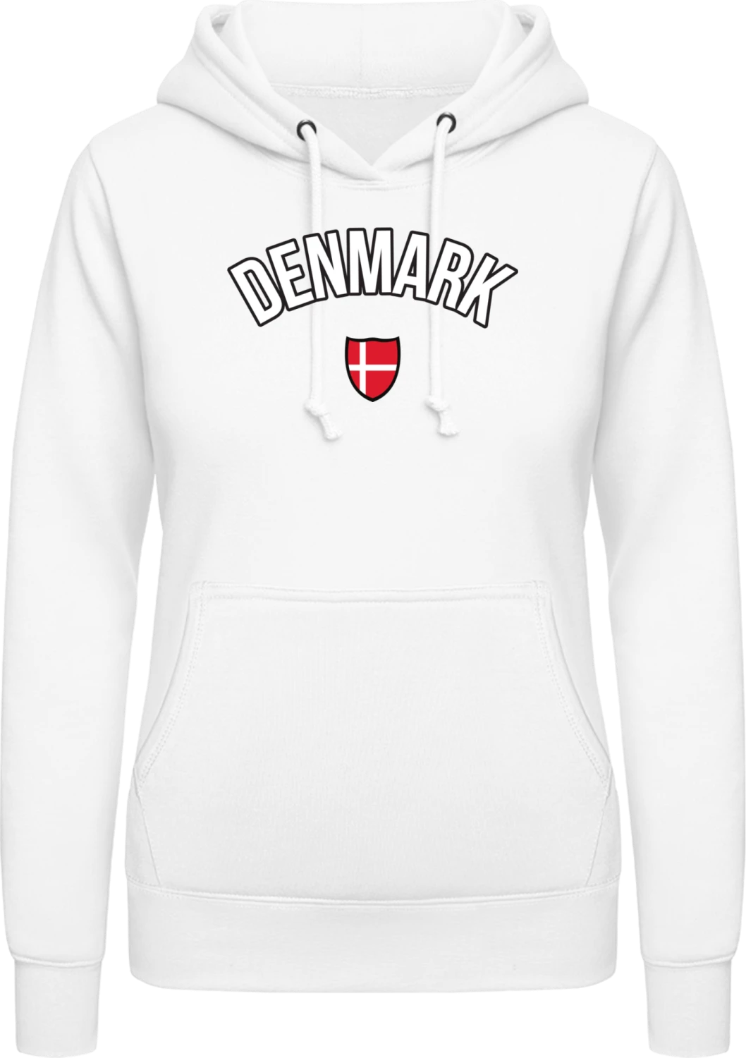 DENMARK Fan - Arctic white AWDis ladies hoodie - Front