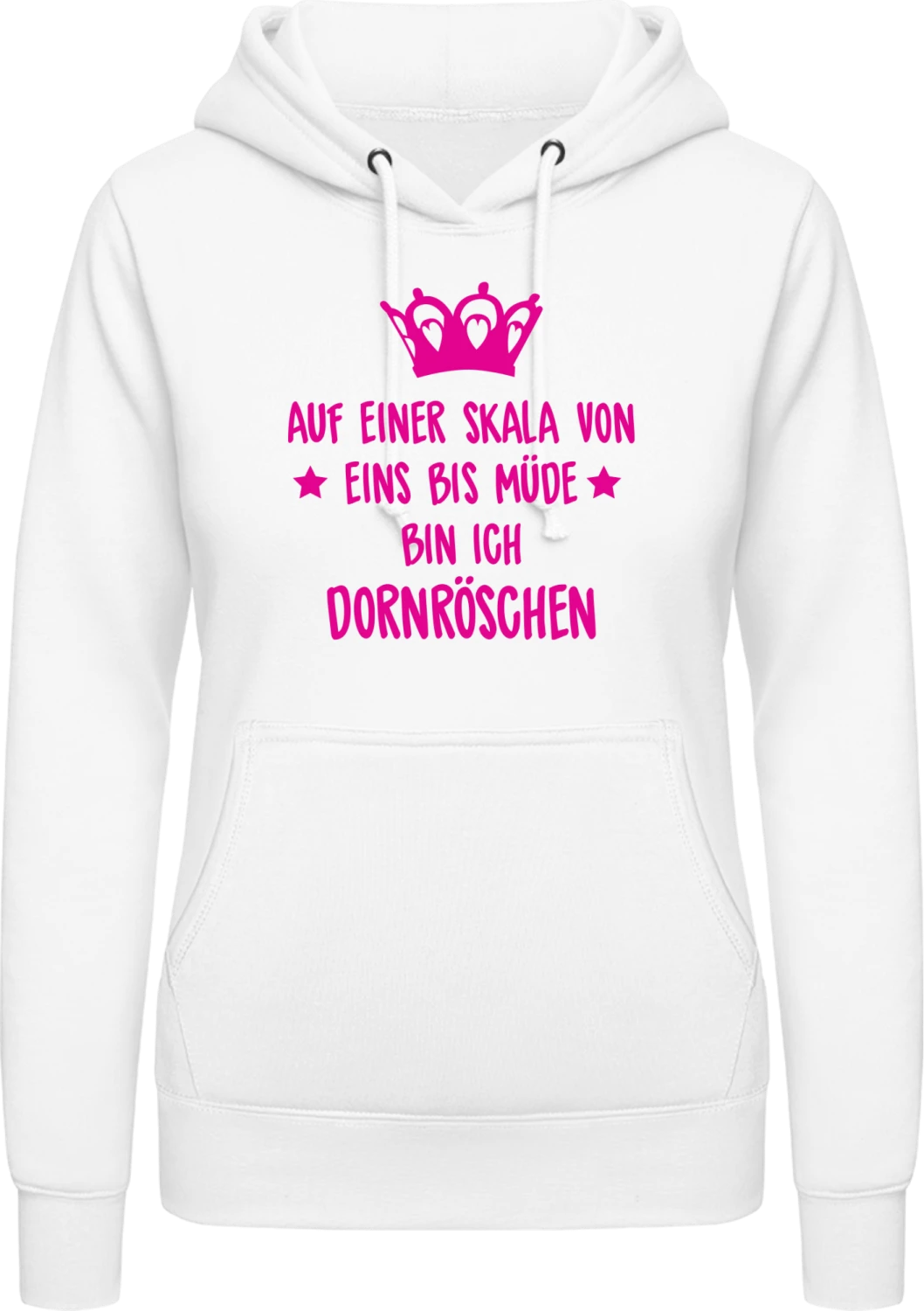 Müde wie Dornröschen - Arctic white AWDis ladies hoodie - Front