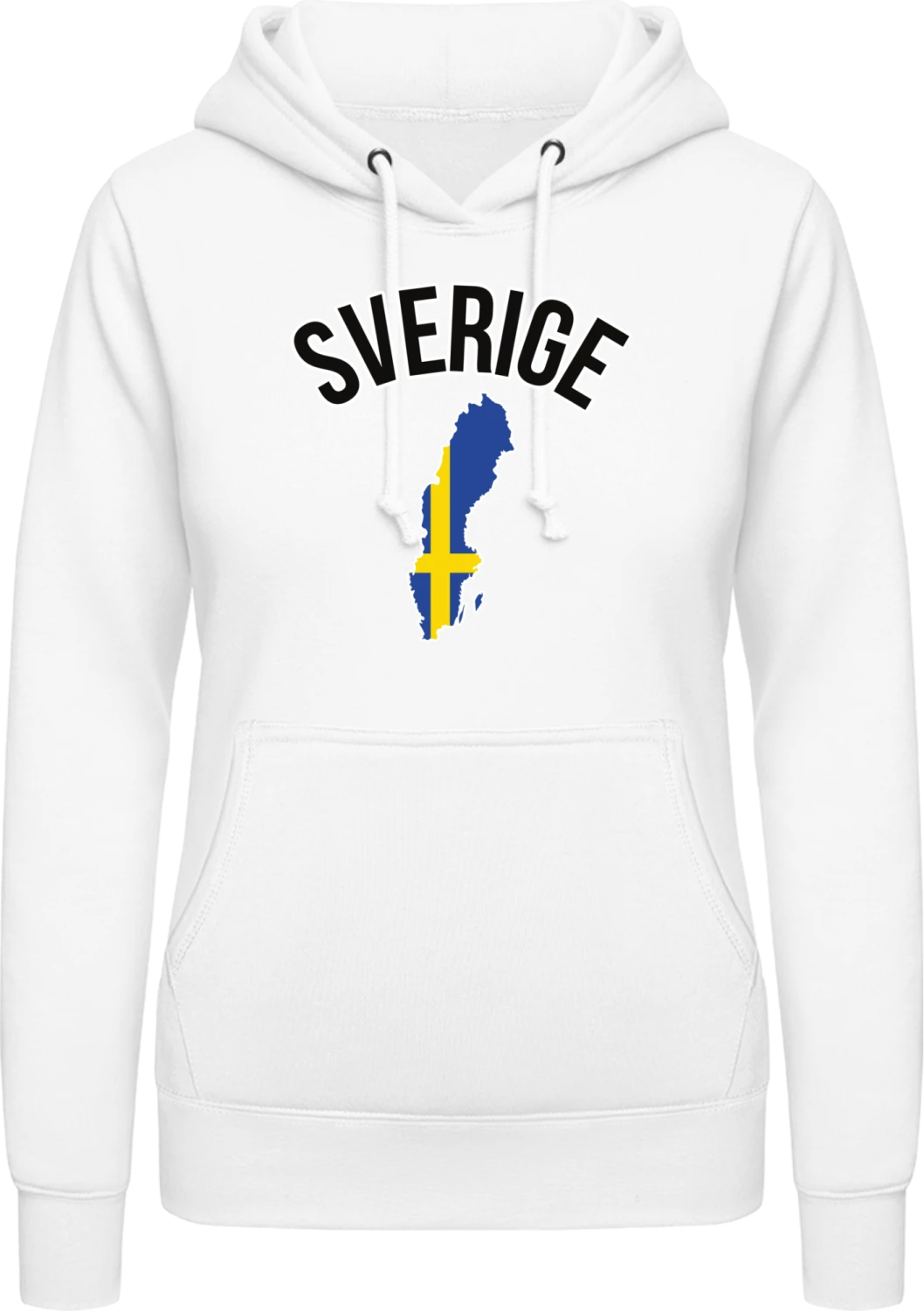 Sverige Map - Arctic white AWDis ladies hoodie - Front