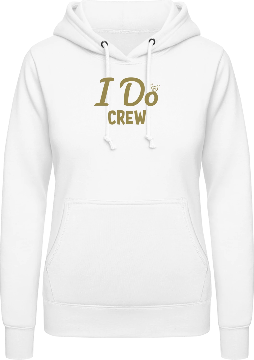 I Do Crew - Arctic white AWDis ladies hoodie - Front