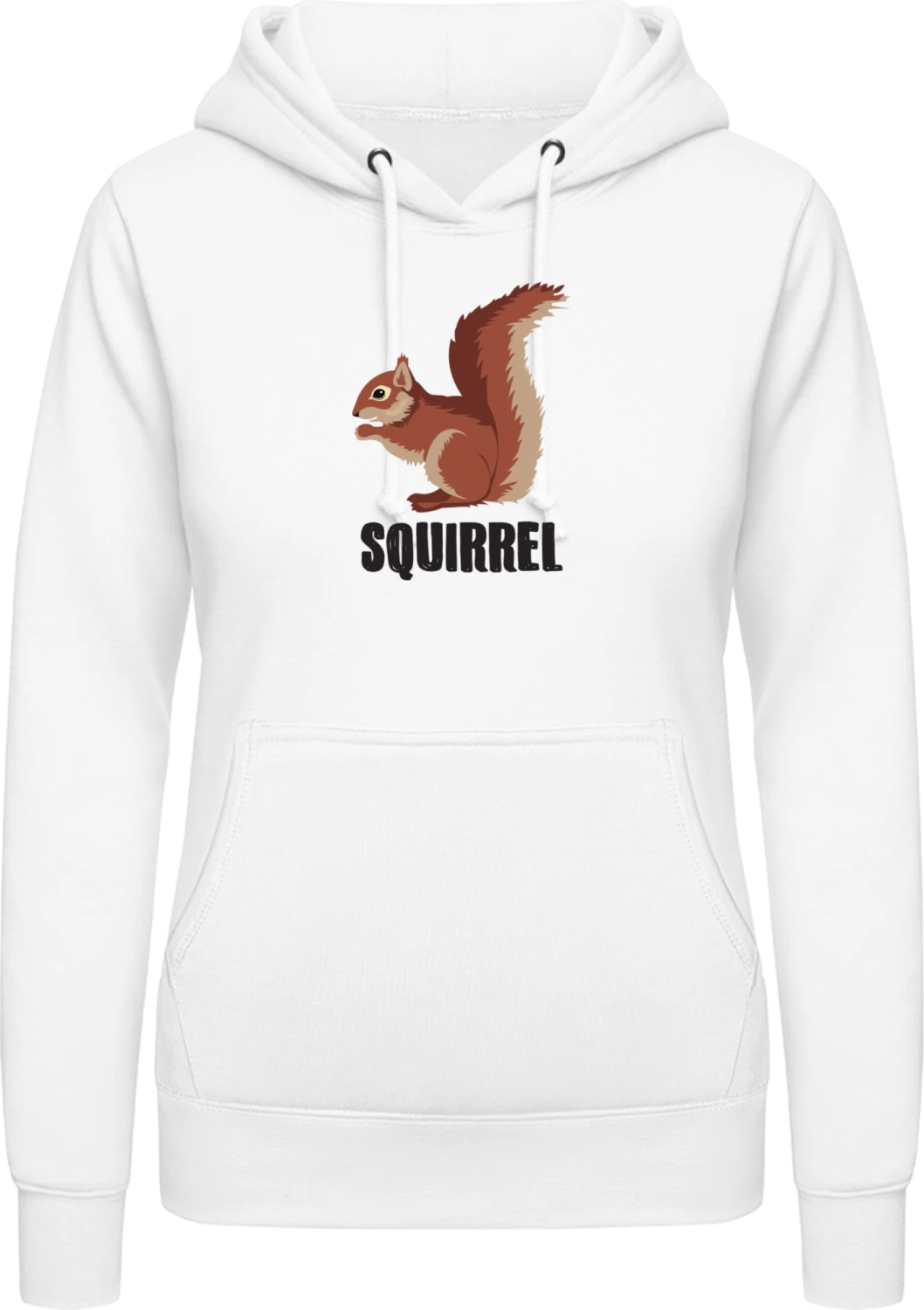 Squirrel With Text - Arctic white AWDis ladies hoodie - Front