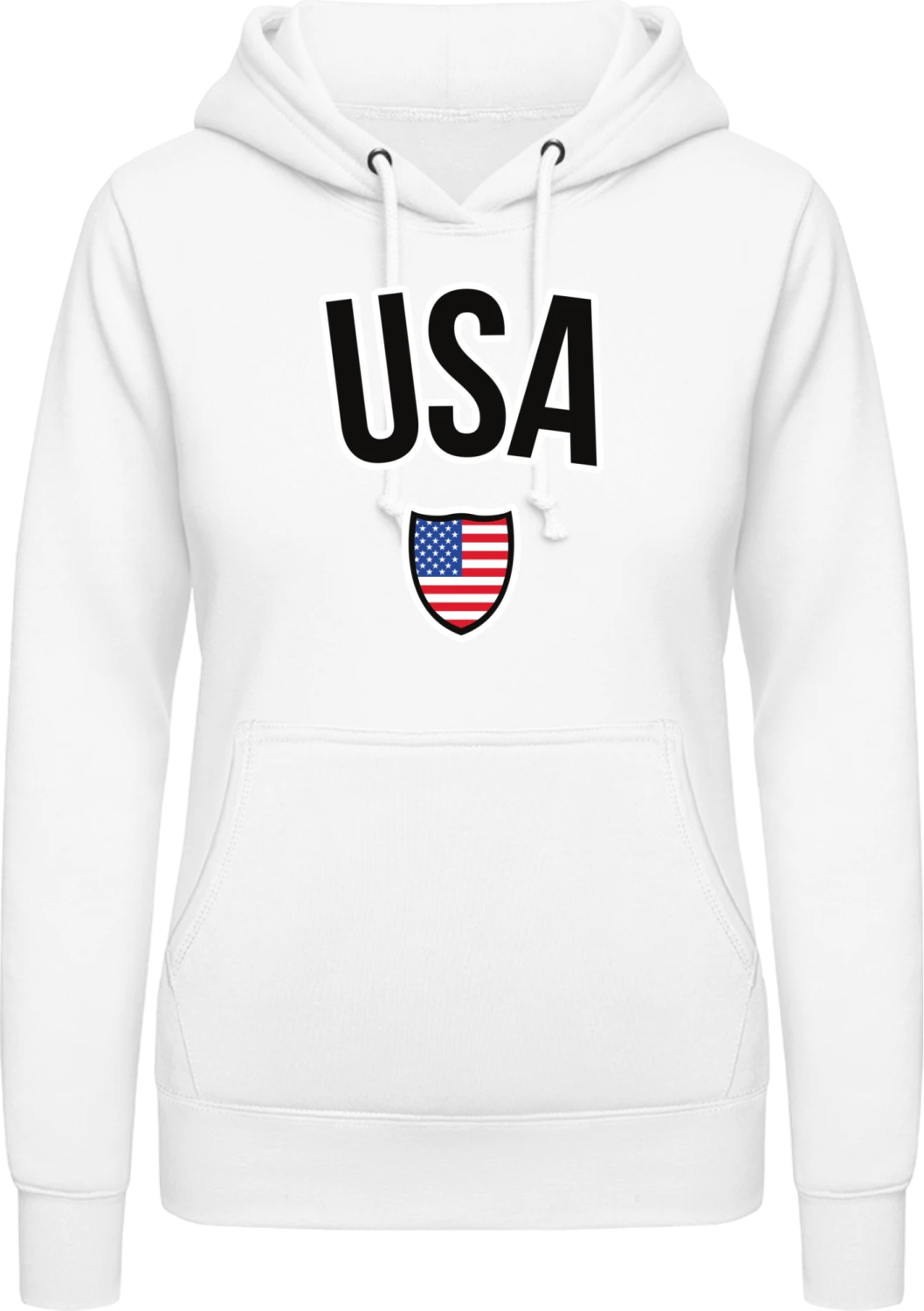 USA Fan - Arctic white AWDis ladies hoodie - Front