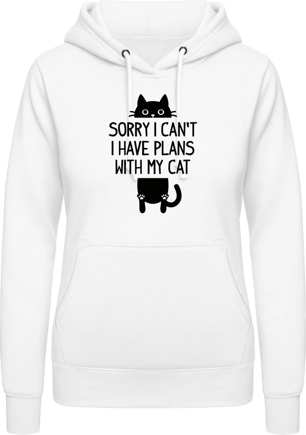 I Have Plans With My Cat - Arctic white AWDis ladies hoodie - Front