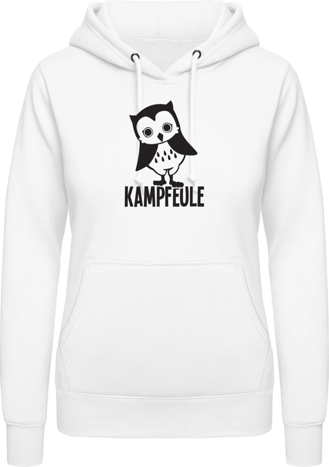 Kampfeule - Arctic white AWDis ladies hoodie - Front