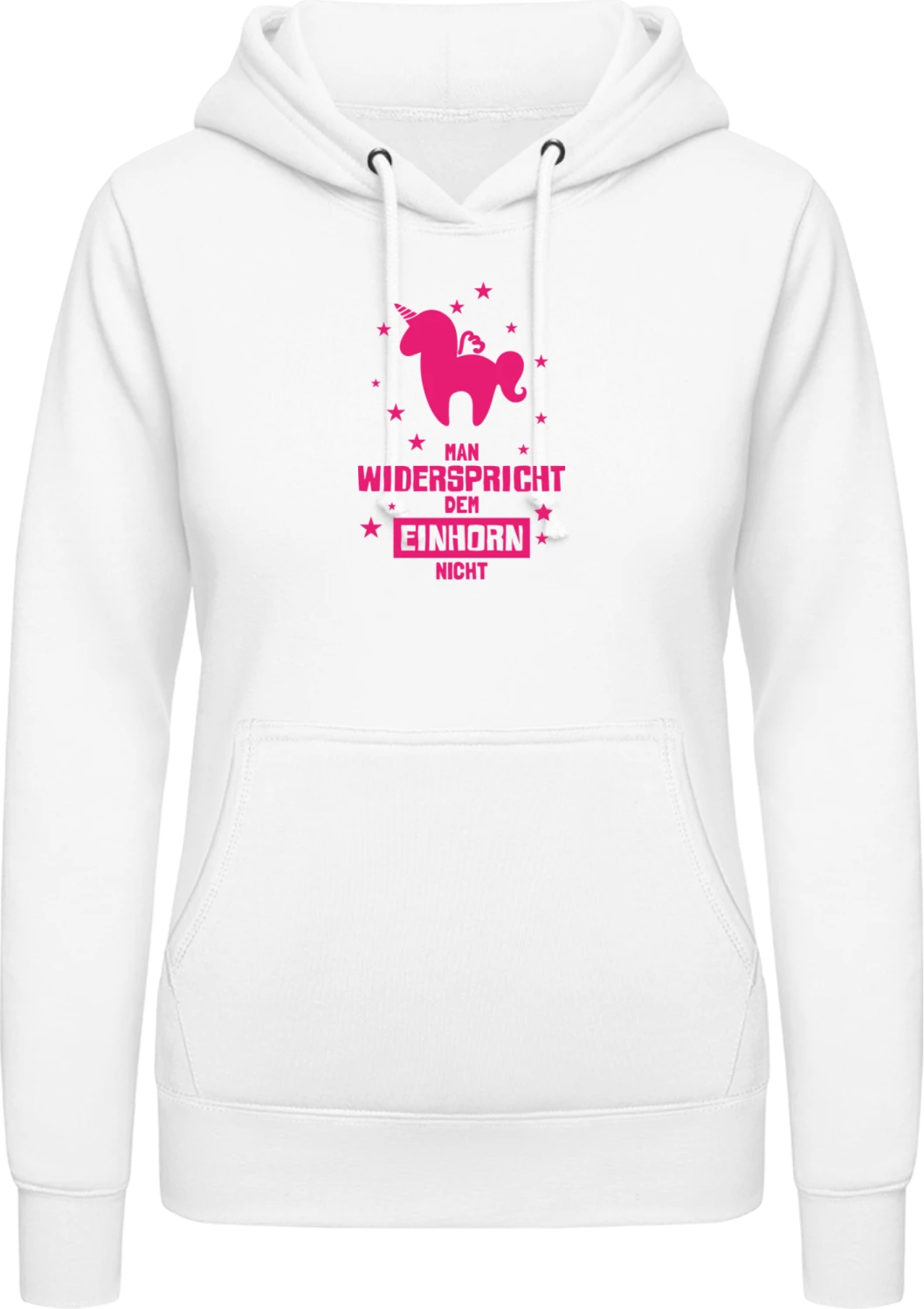 Man widerspricht dem Einhorn nicht - Arctic white AWDis ladies hoodie - Front