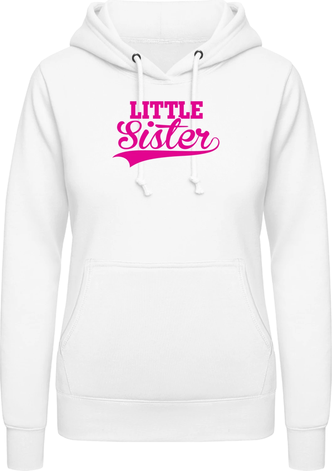 Little Sister Vintage - Arctic white AWDis ladies hoodie - Front