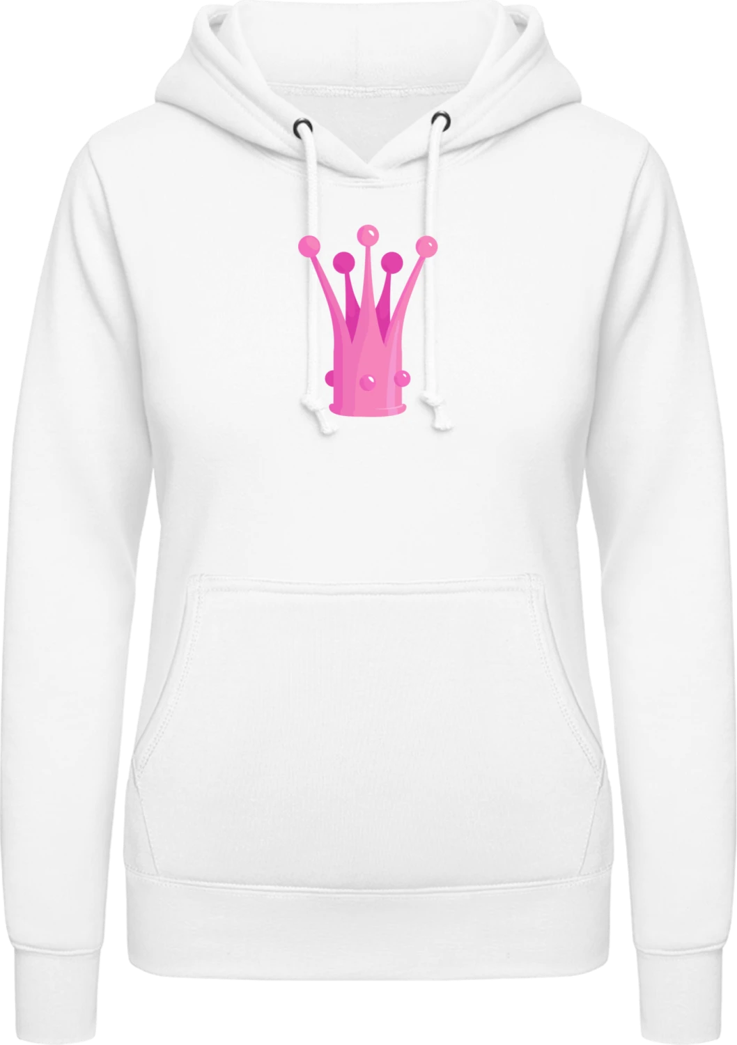 Cute Princess Crown - Arctic white AWDis ladies hoodie - Front