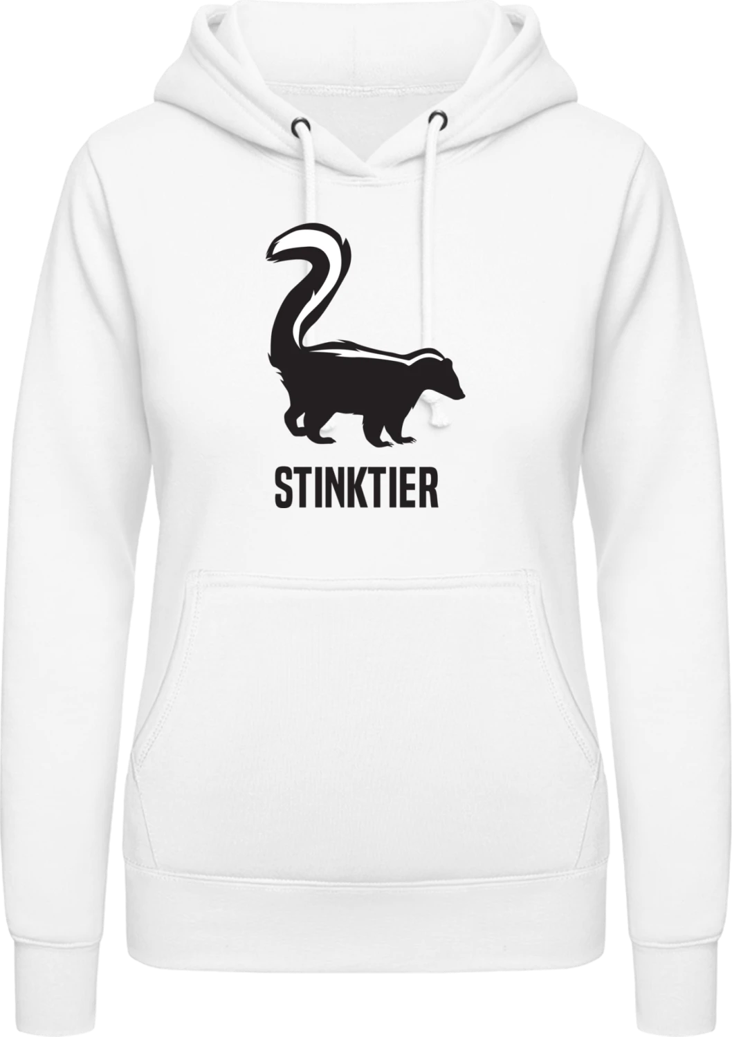 Stinktier Silhouette - Arctic white AWDis ladies hoodie - Front