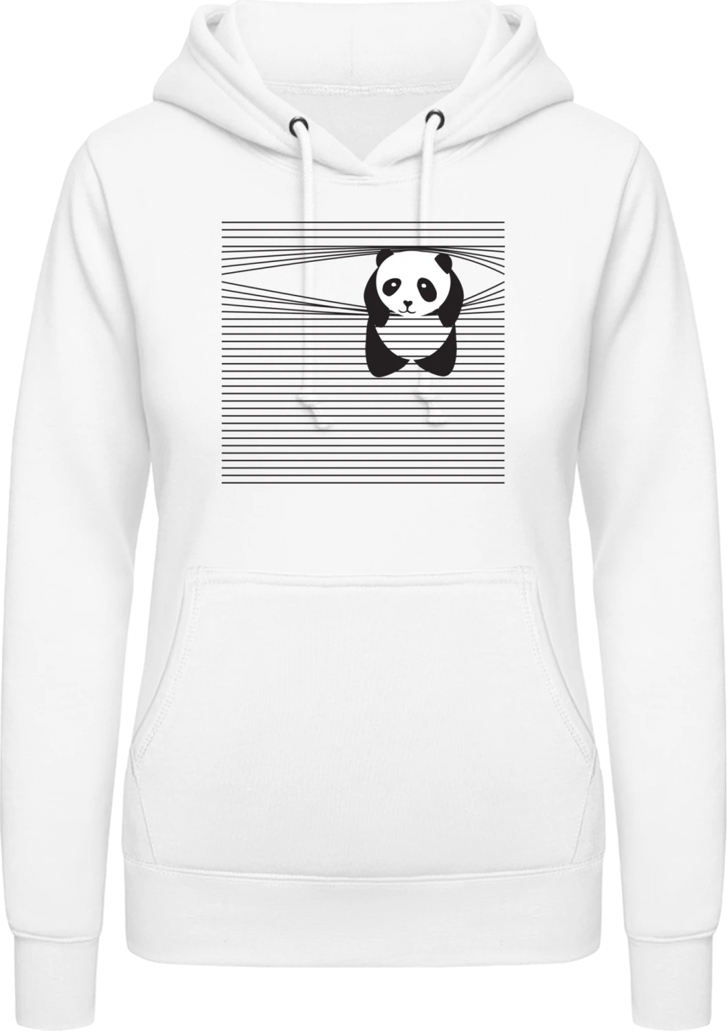 Panda Between The Lines - Arctic white AWDis ladies hoodie - Front