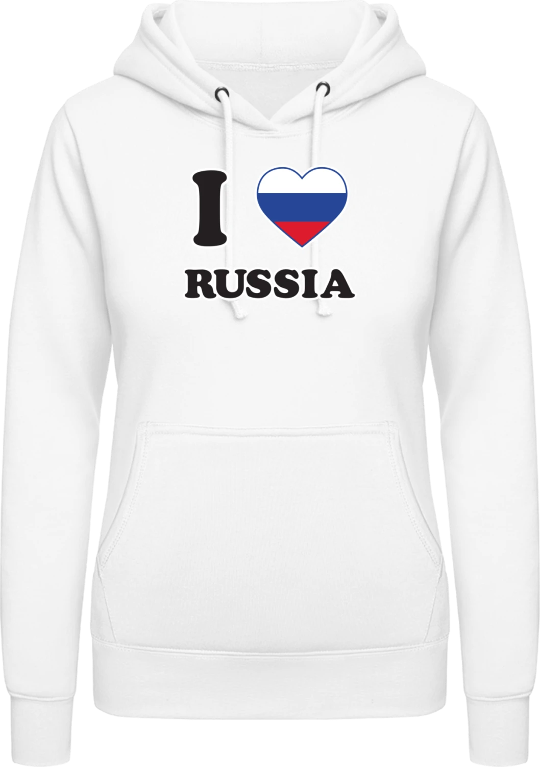 I Love Russia - Arctic white AWDis ladies hoodie - Front