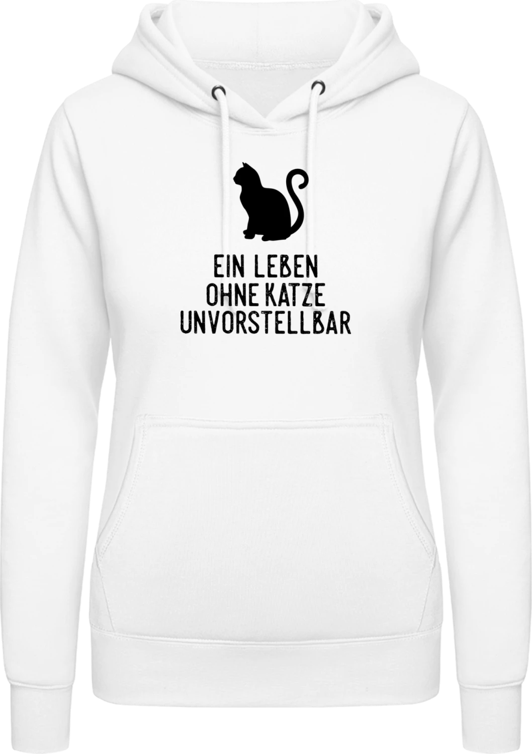 Ein Leben ohne Katze unvorstellbar - Arctic white AWDis ladies hoodie - Front