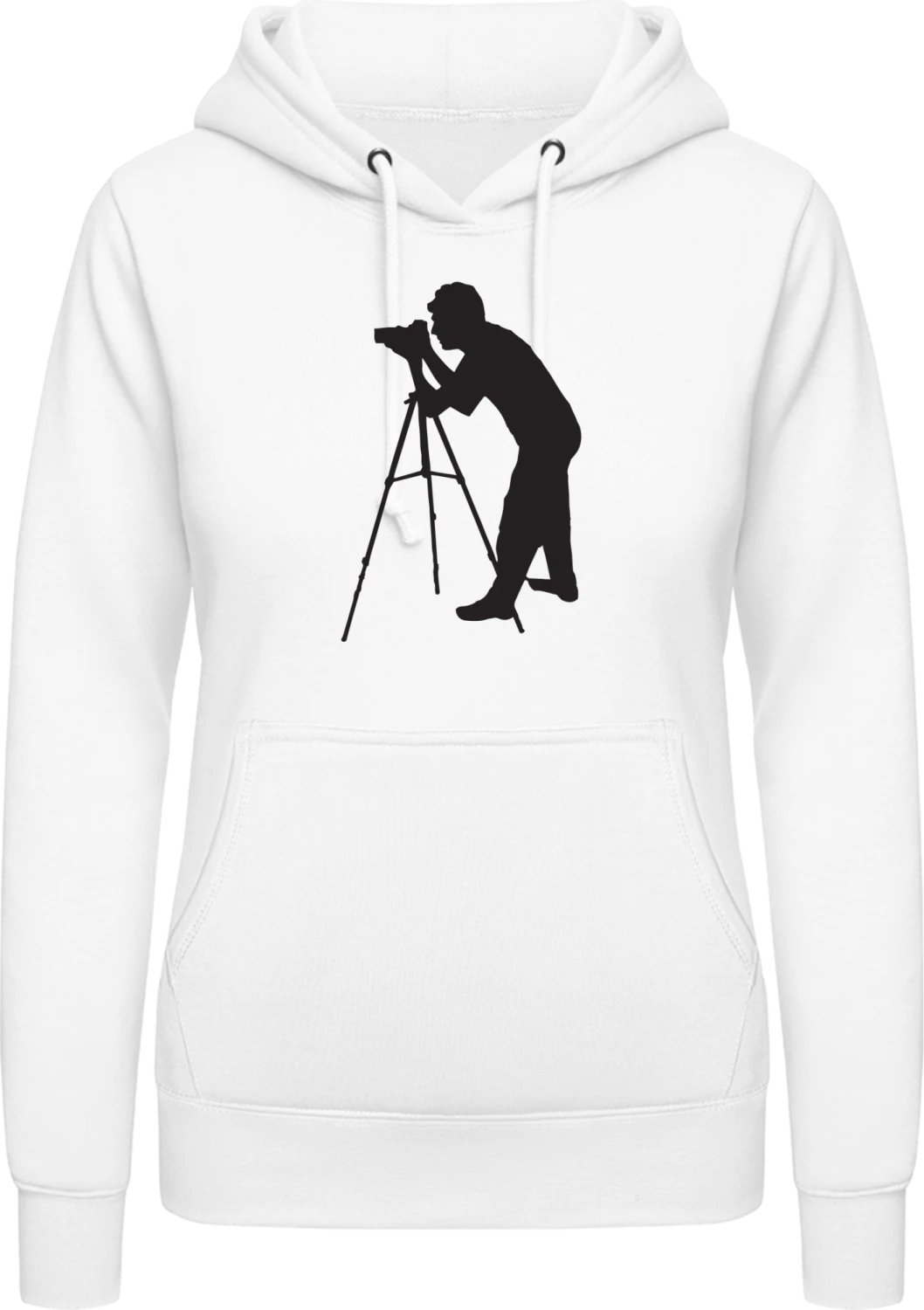 Photographer At Work - Arctic white AWDis ladies hoodie - Front