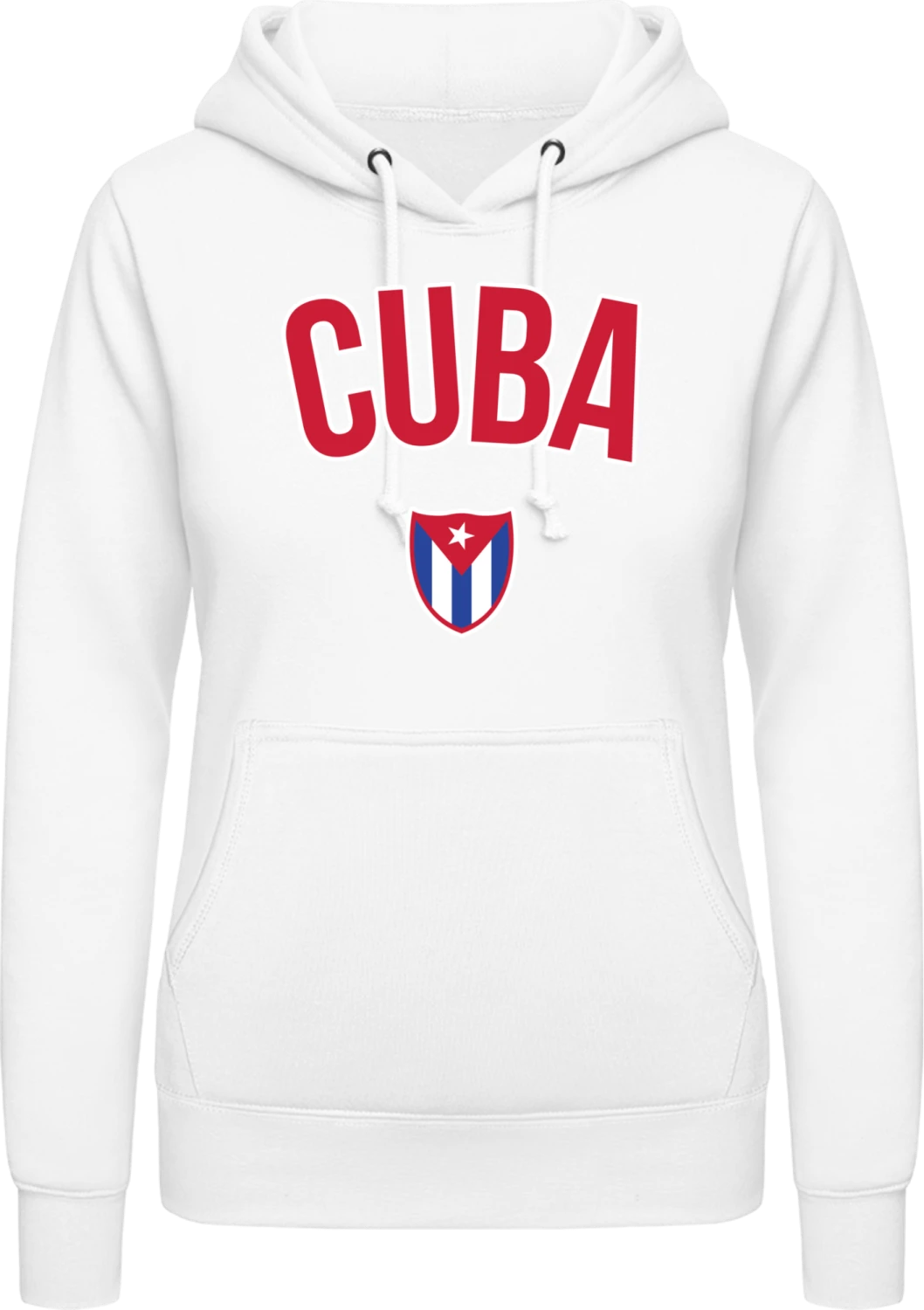 CUBA Fan - Arctic white AWDis ladies hoodie - Front