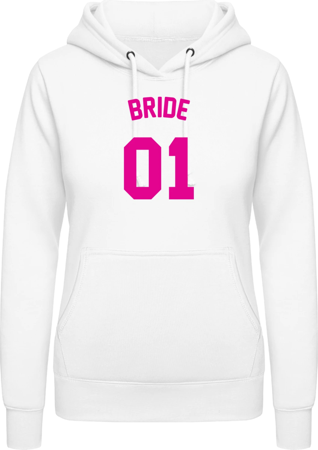 Bride 01 - Arctic white AWDis ladies hoodie - Front