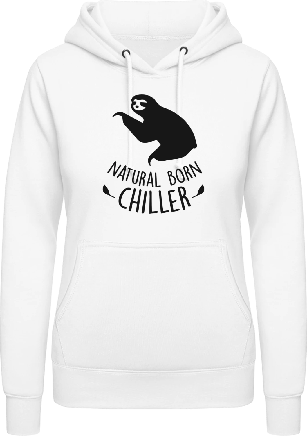 Natural Born Chiller Sloth - Arctic white AWDis ladies hoodie - Front