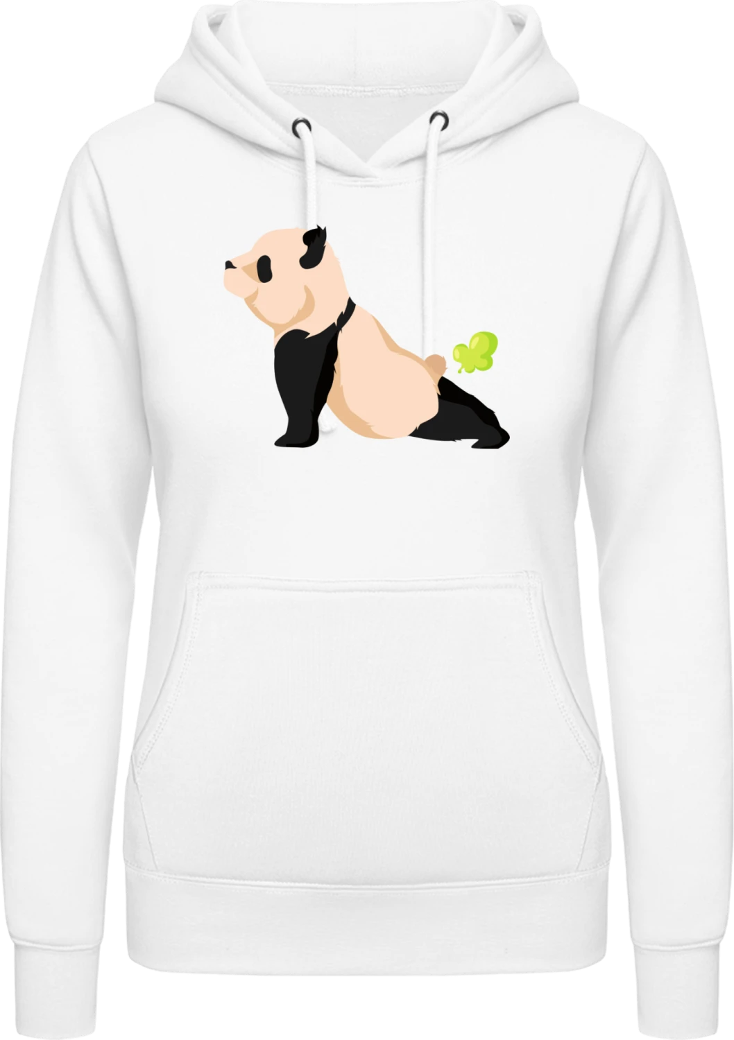 Panda Fart - Arctic white AWDis ladies hoodie - Front