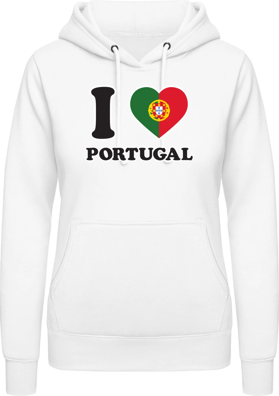 I Love Portugal - Arctic white AWDis ladies hoodie - Front