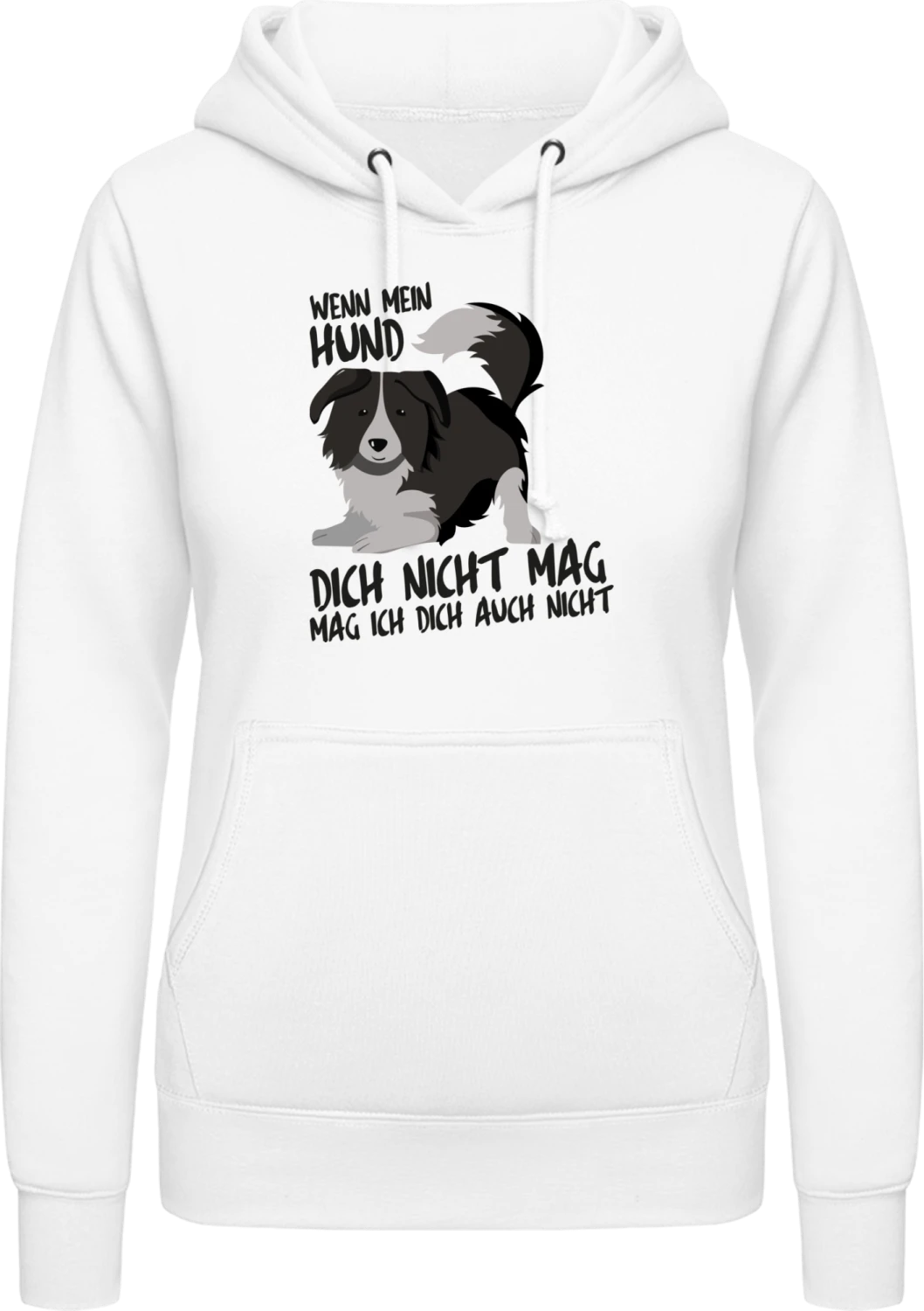 Wenn dich mein Hund nicht mag - Arctic white AWDis ladies hoodie - Front