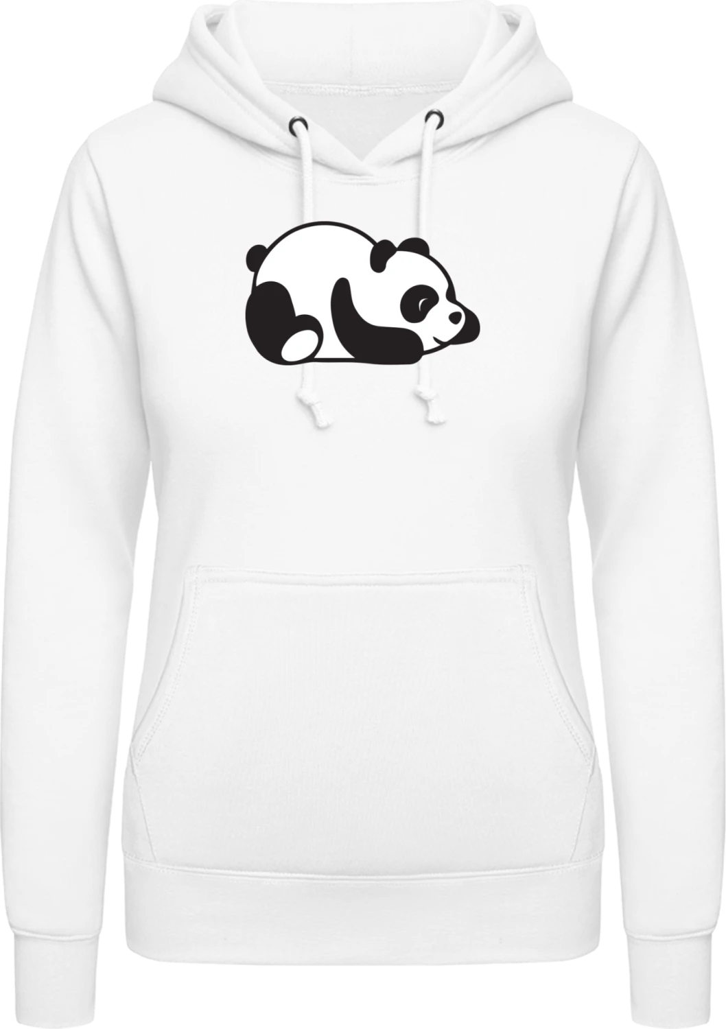 Cute Sleeping Panda - Arctic white AWDis ladies hoodie - Front