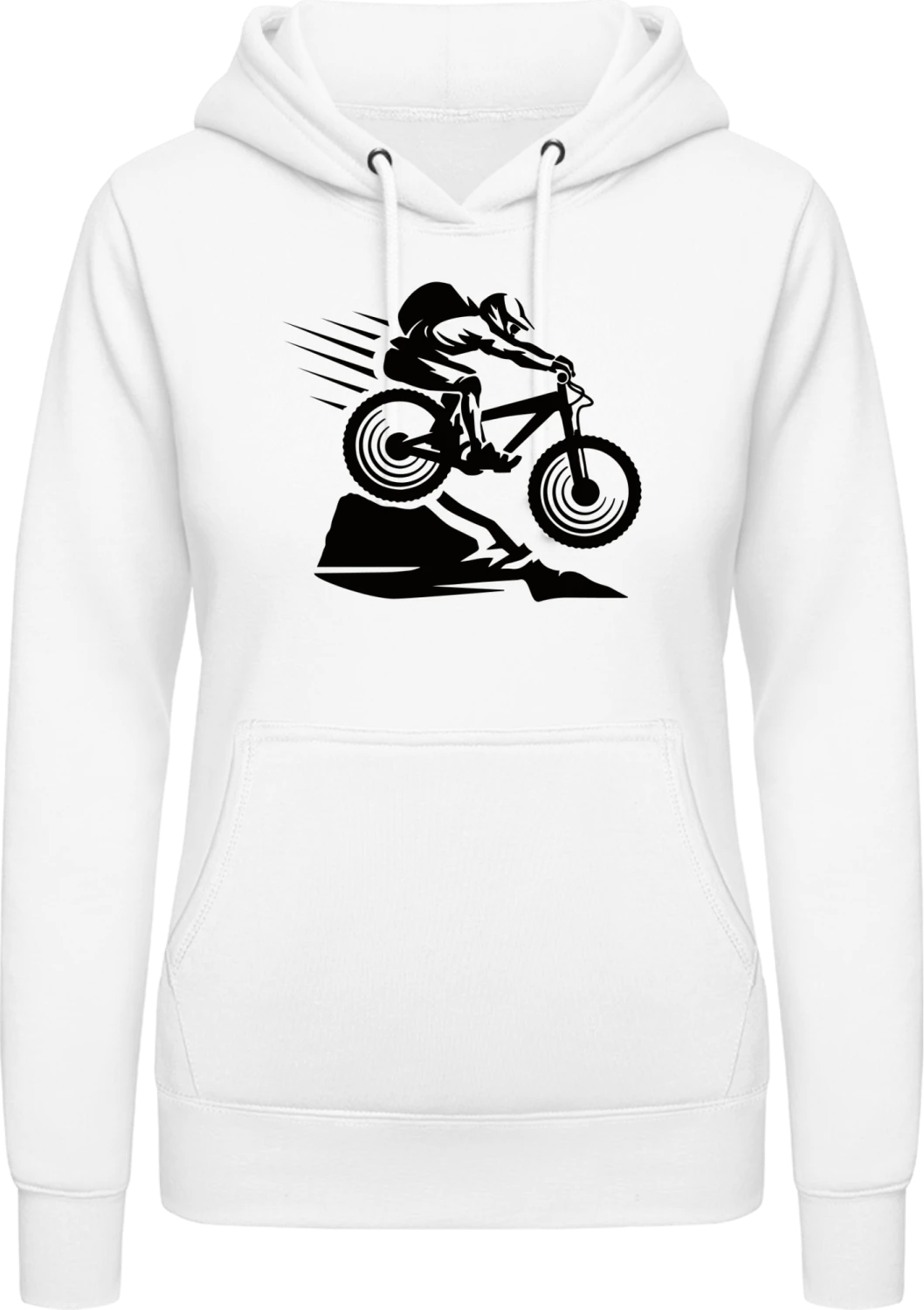 Mountainbiker - Arctic white AWDis ladies hoodie - Front