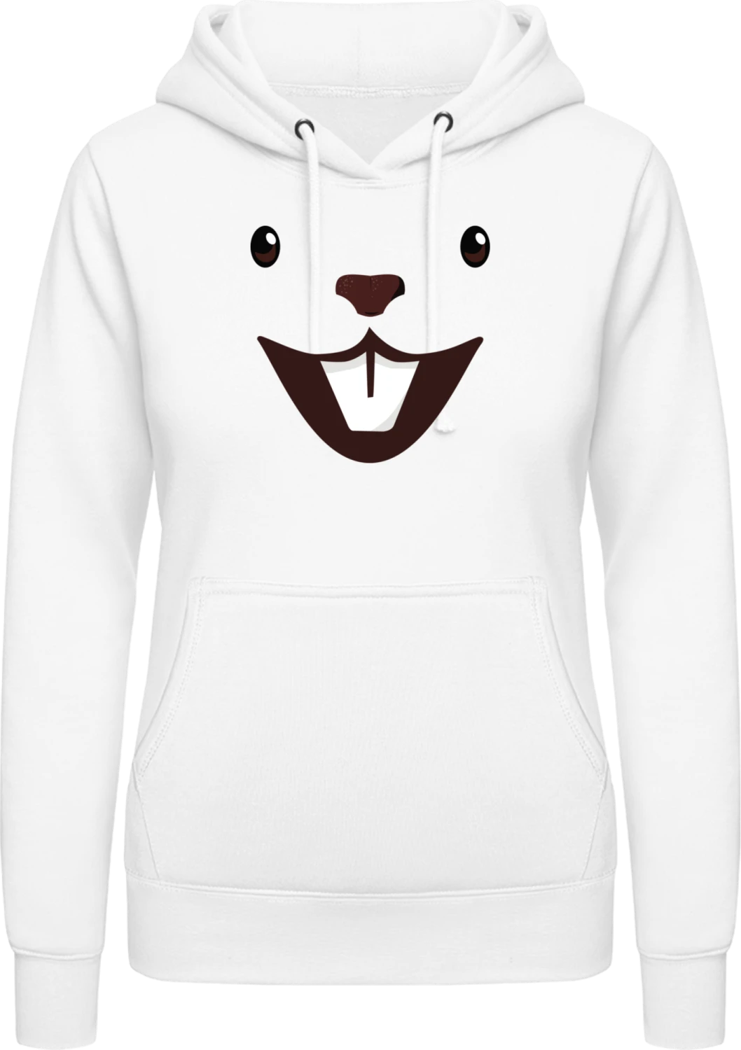 Squirrel Face - Arctic white AWDis ladies hoodie - Front