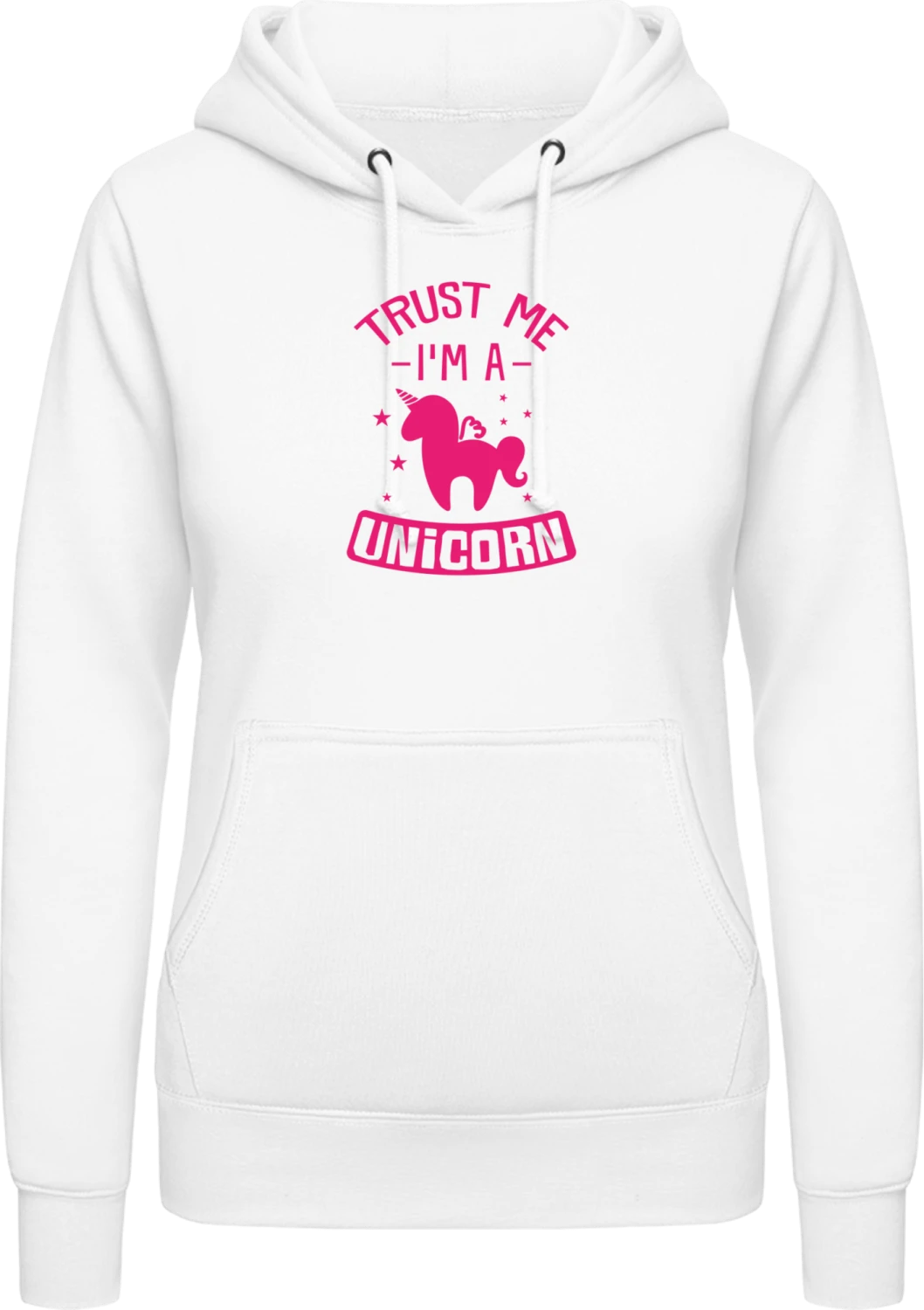 Trust Me I'm A Unicorn - Arctic white AWDis ladies hoodie - Front