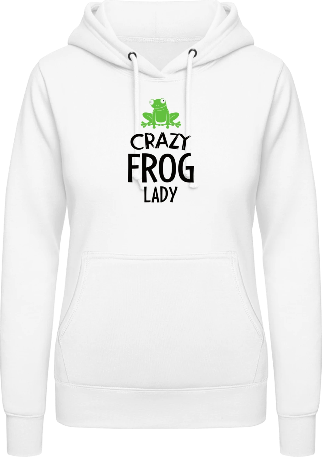 Crazy Frog Lady - Arctic white AWDis ladies hoodie - Front