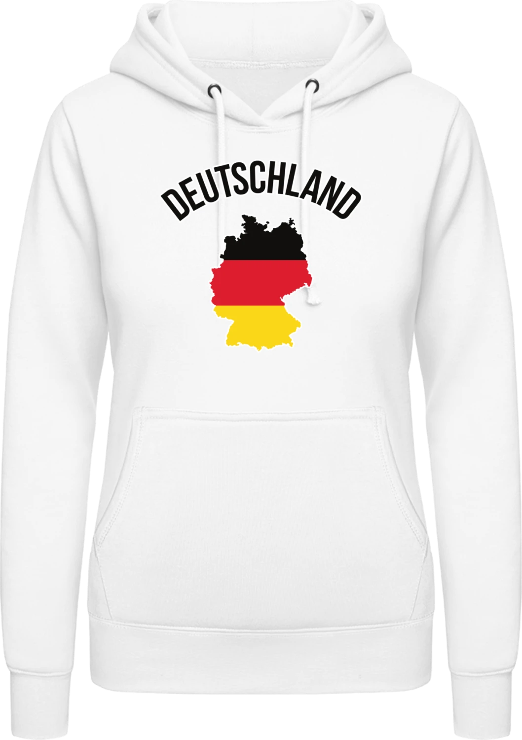 Deutschland Map - Arctic white AWDis ladies hoodie - Front