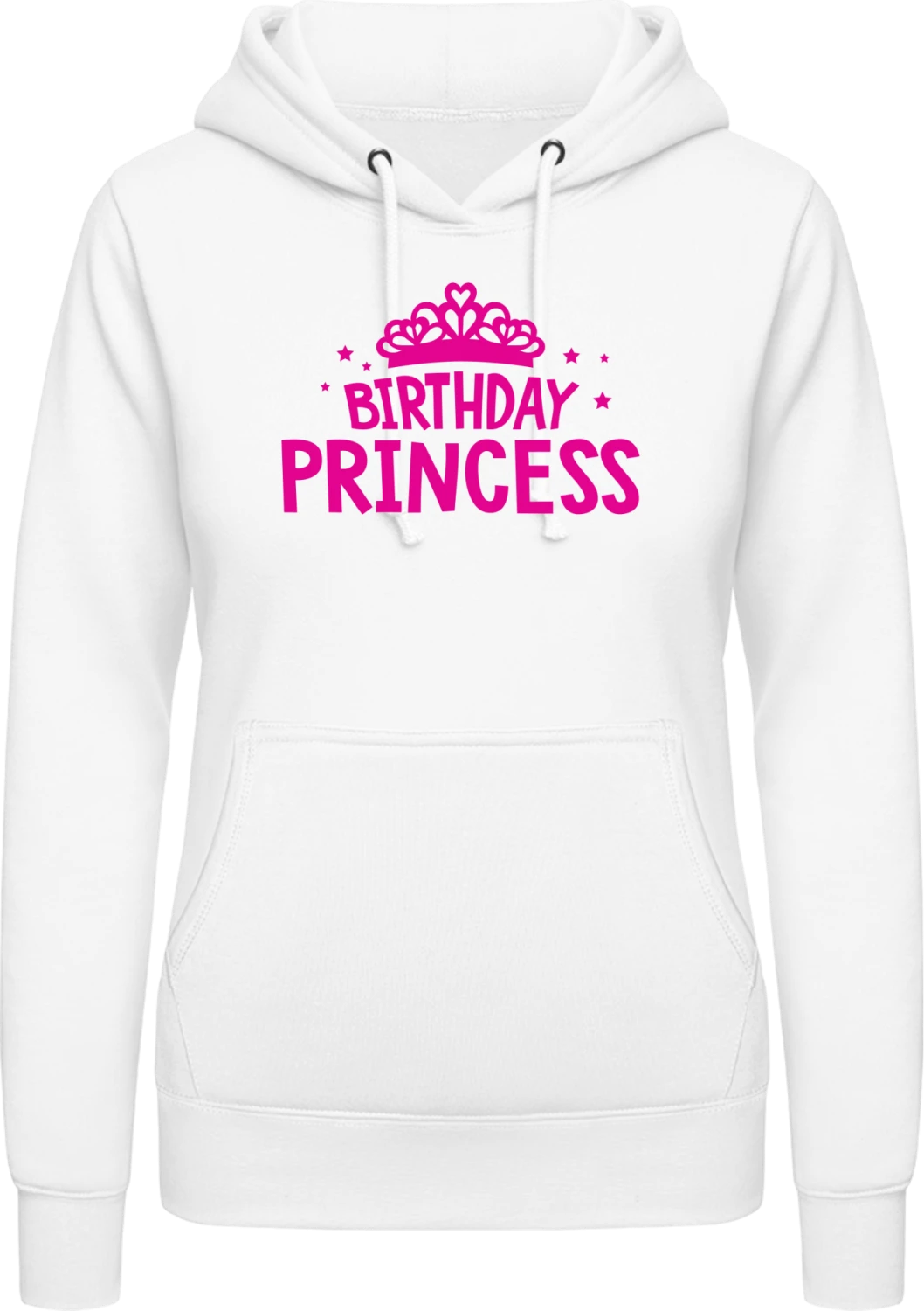 Birthday Princess - Arctic white AWDis ladies hoodie - Front