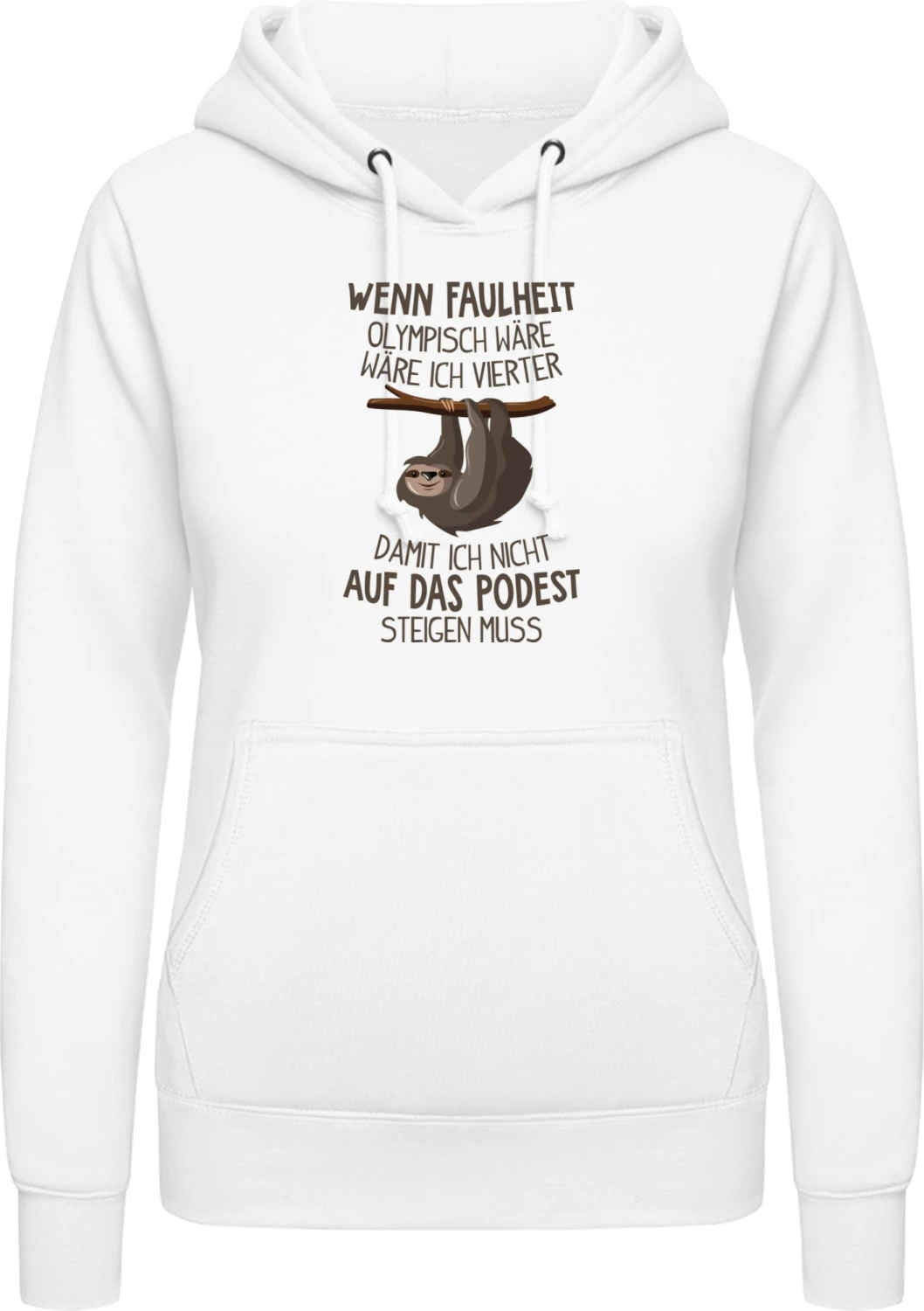 Wenn Faulheit olympisch wäre - Arctic white AWDis ladies hoodie - Front