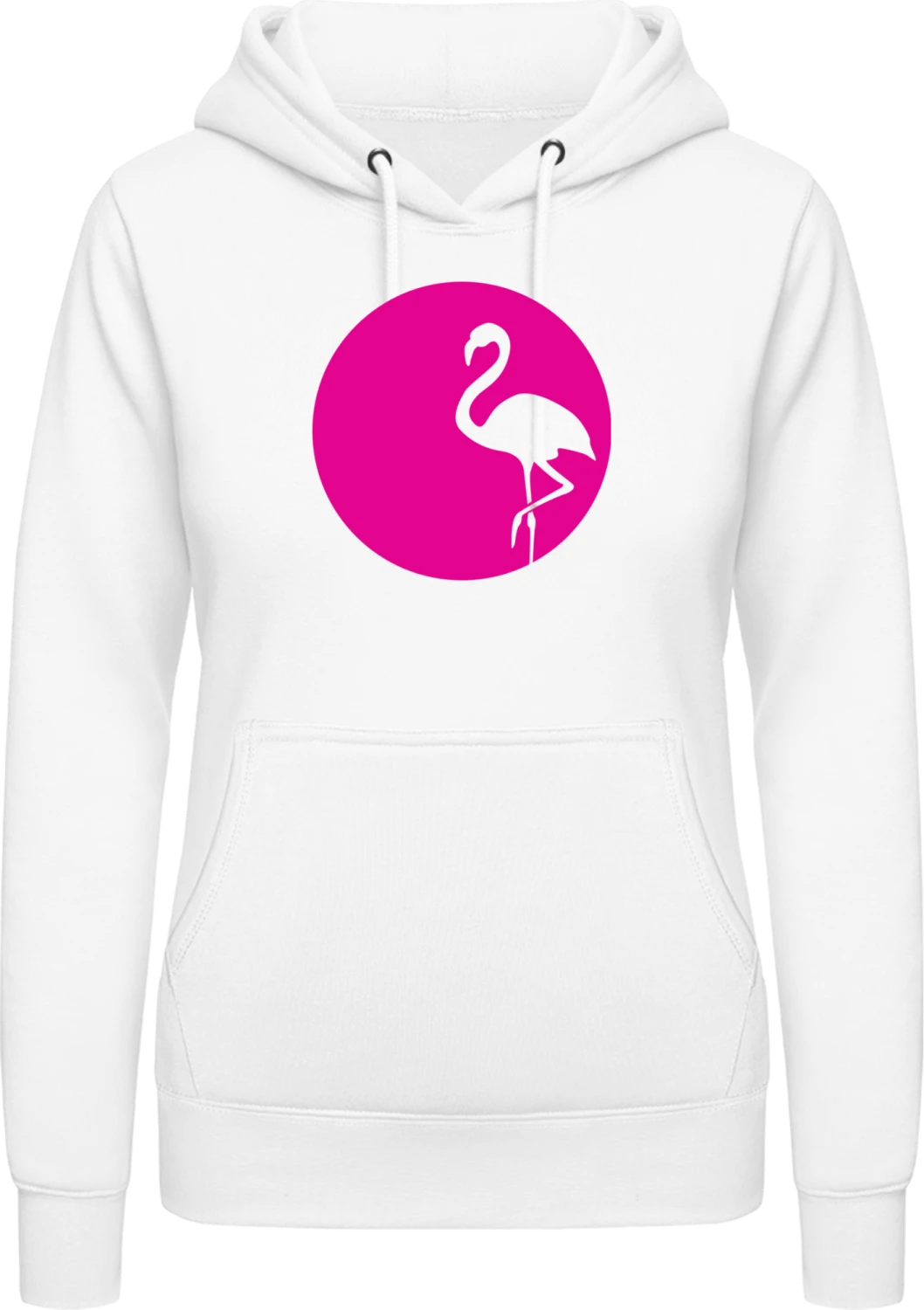 Flamingo Silhouette Moonshine - Arctic white AWDis ladies hoodie - Front