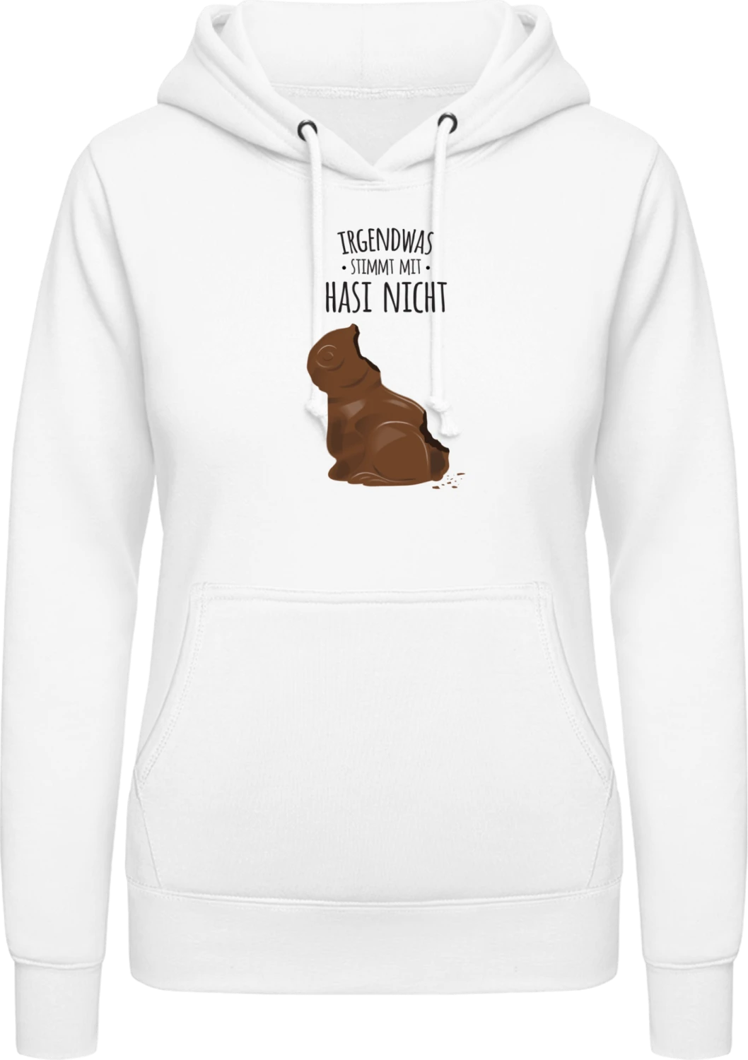 Irgendwas stimmt mit Hasi nicht - Arctic white AWDis ladies hoodie - Front