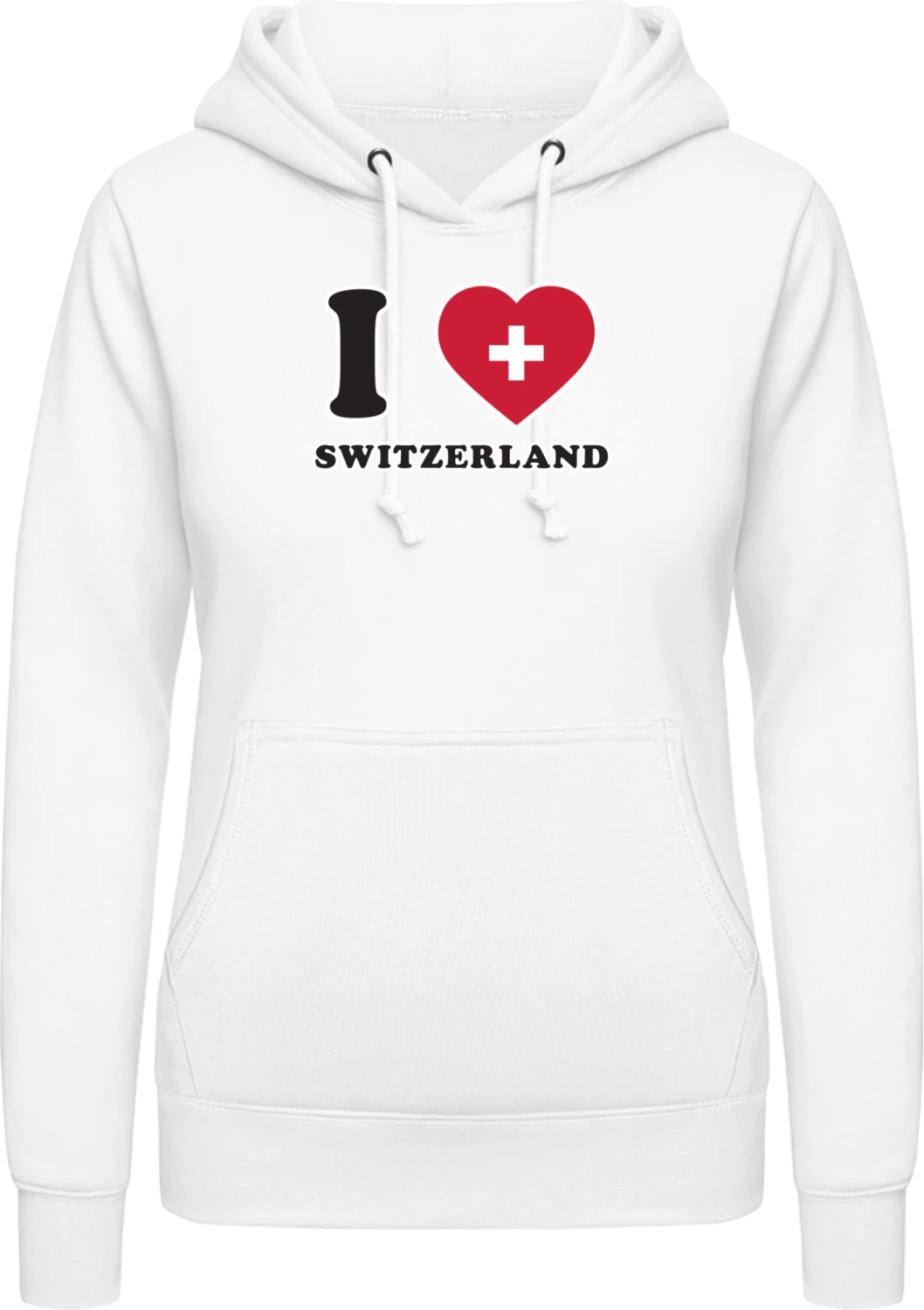 I Love Switzerland Fan - Arctic white AWDis ladies hoodie - Front