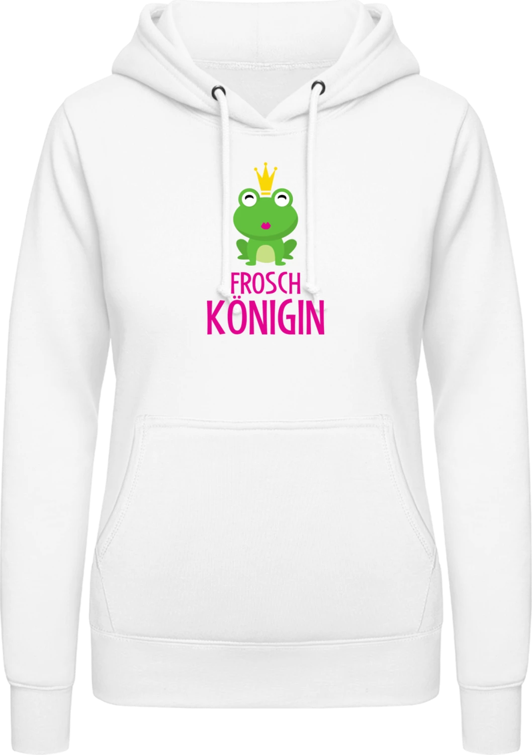 Frosch Königin  - Arctic white AWDis ladies hoodie - Front