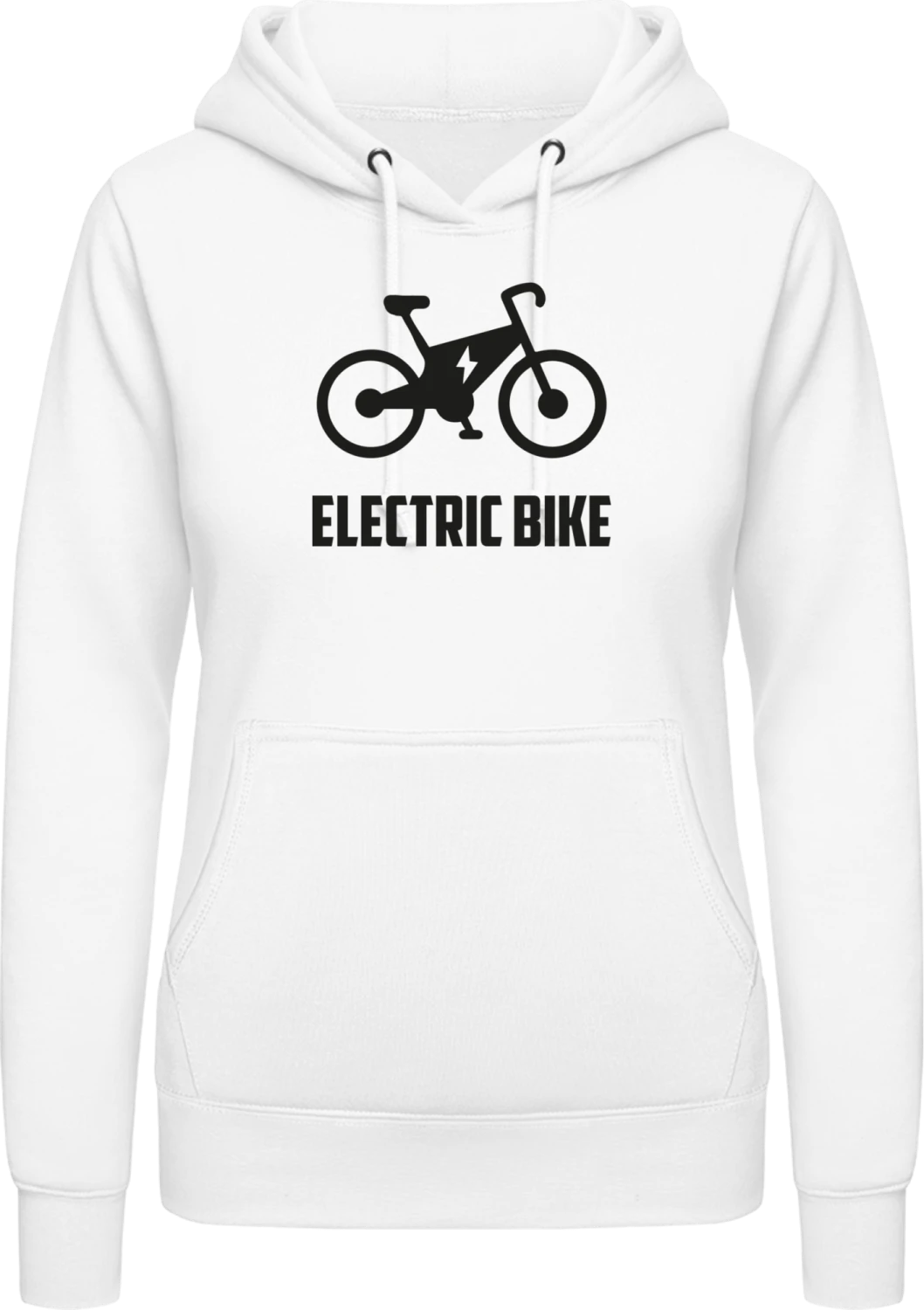 Electric Bike - Arctic white AWDis ladies hoodie - Front