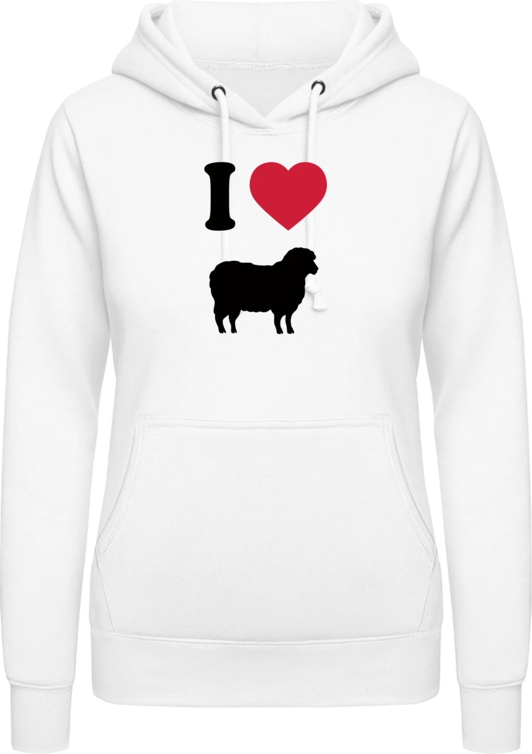 I Love Black Sheeps - Arctic white AWDis ladies hoodie - Front