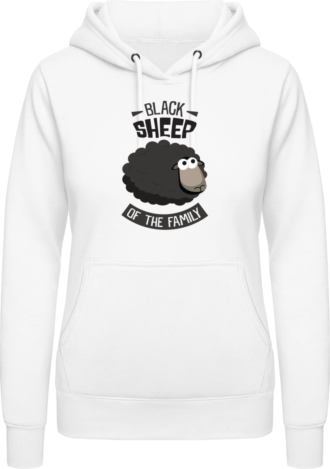 Black Sheep Of The Family - Arctic white AWDis ladies hoodie - Front