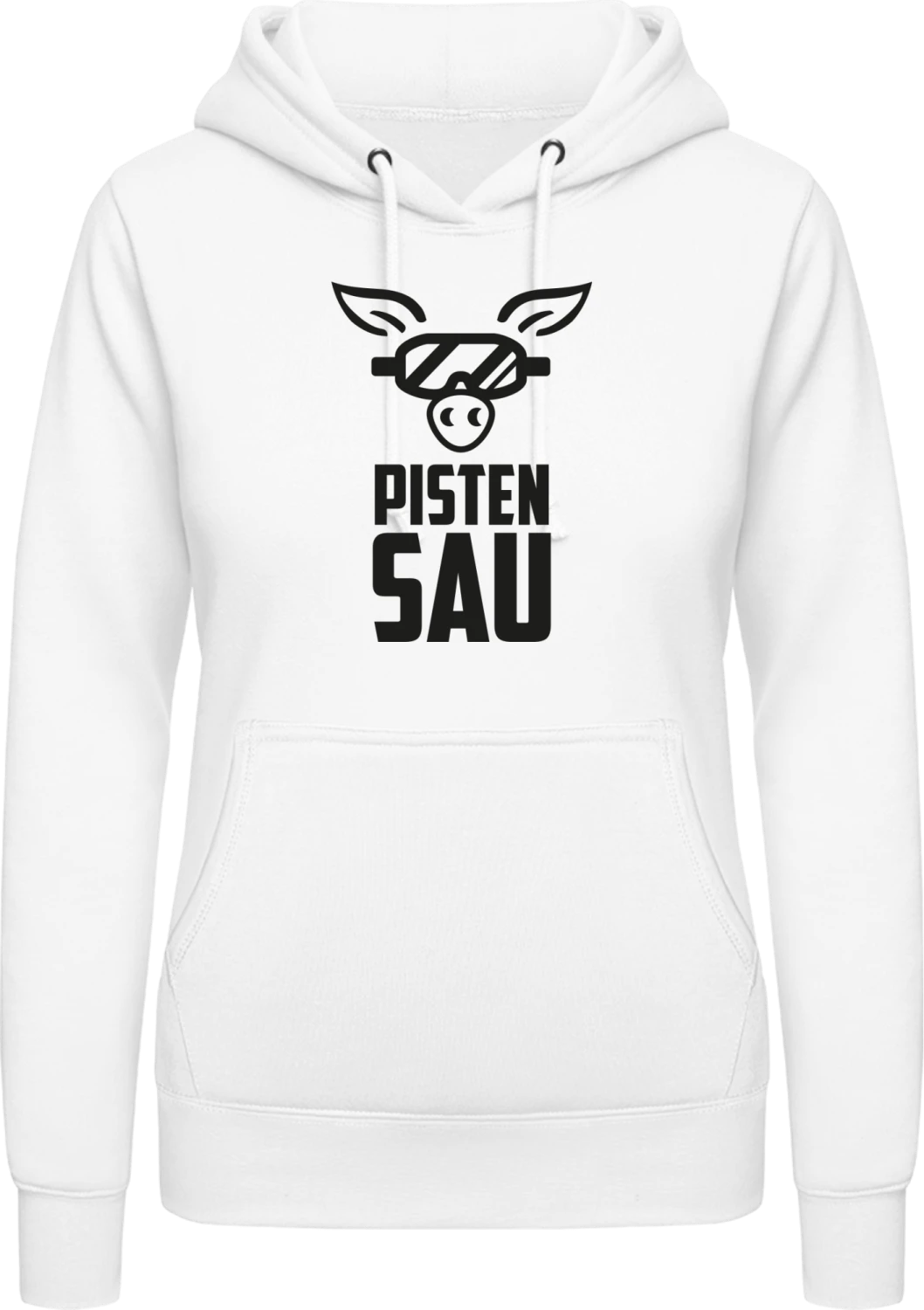 Pistensau Logo - Arctic white AWDis ladies hoodie - Front