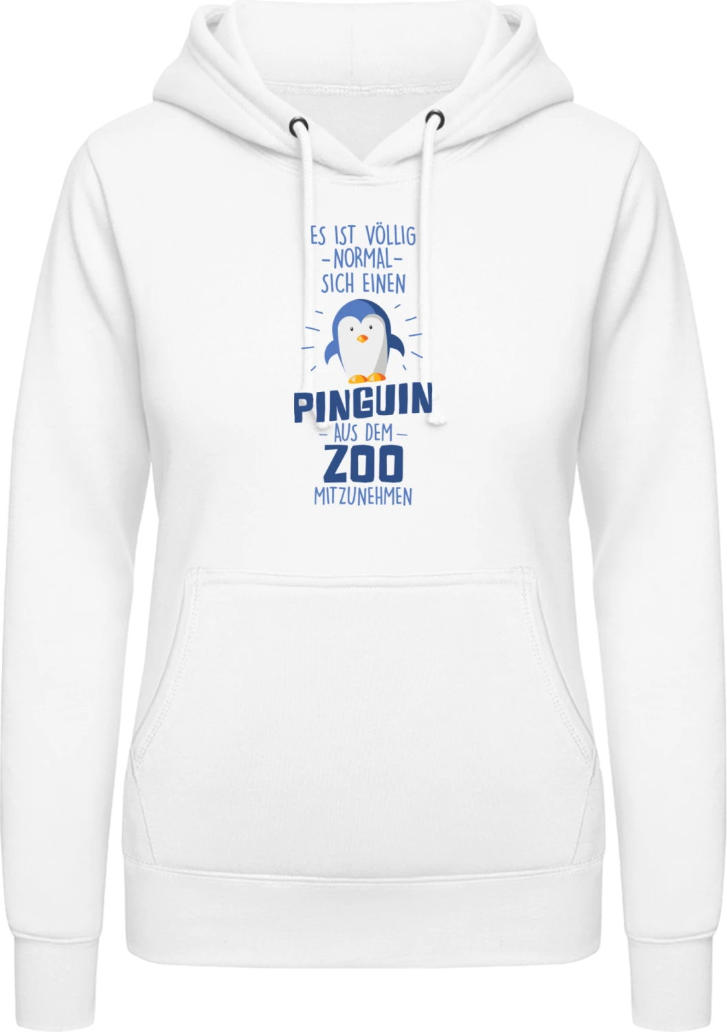 Pinguin aus dem Zoo - Arctic white AWDis ladies hoodie - Front