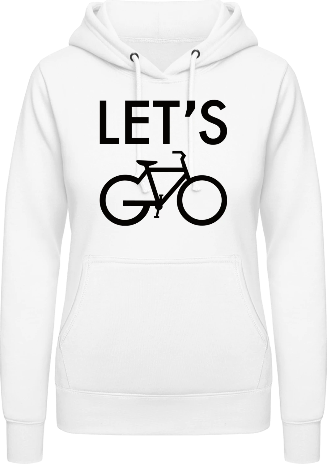 Let's Go Cycling - Arctic white AWDis ladies hoodie - Front