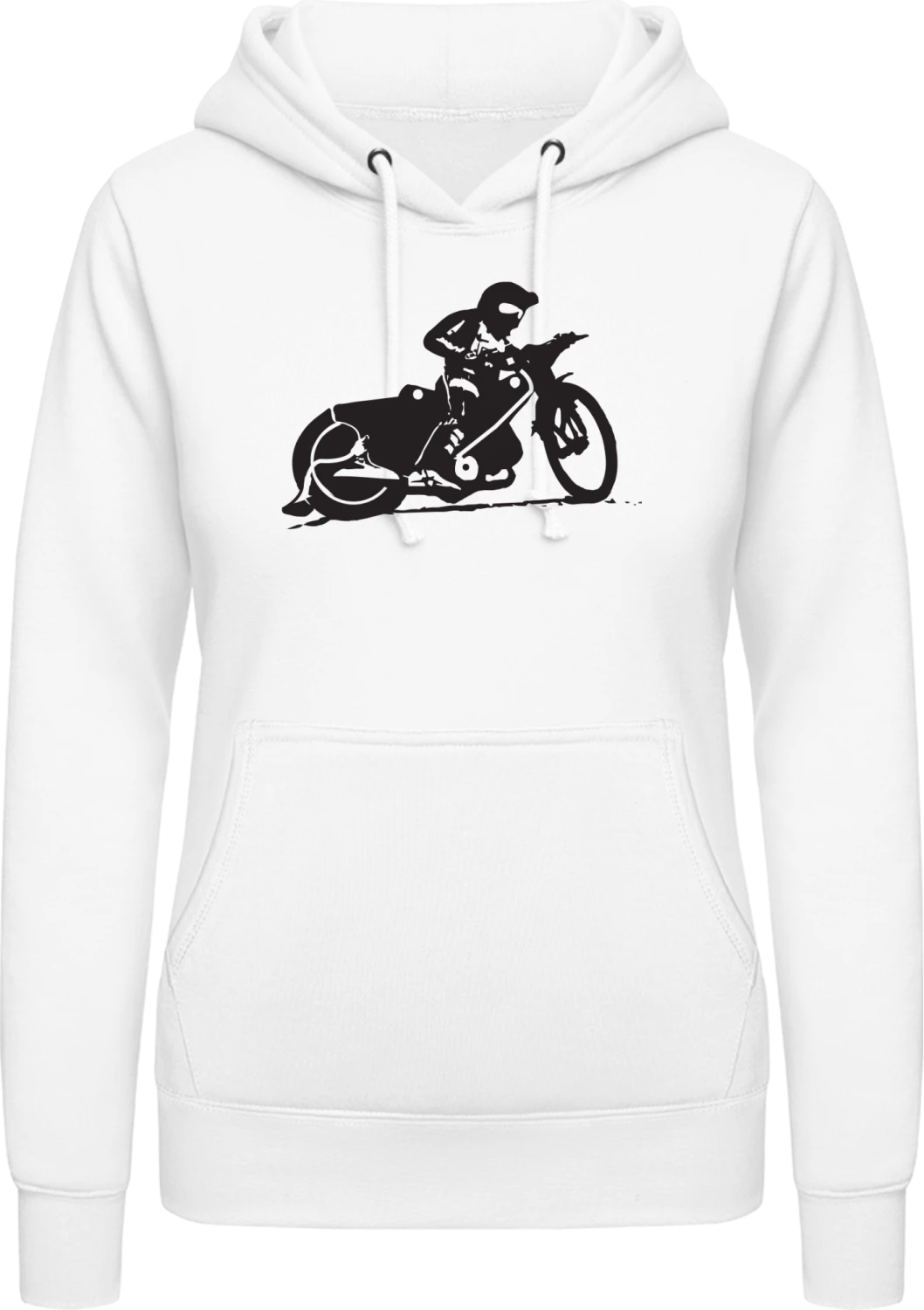 Speedway Racing Silhouette - Arctic white AWDis ladies hoodie - Front