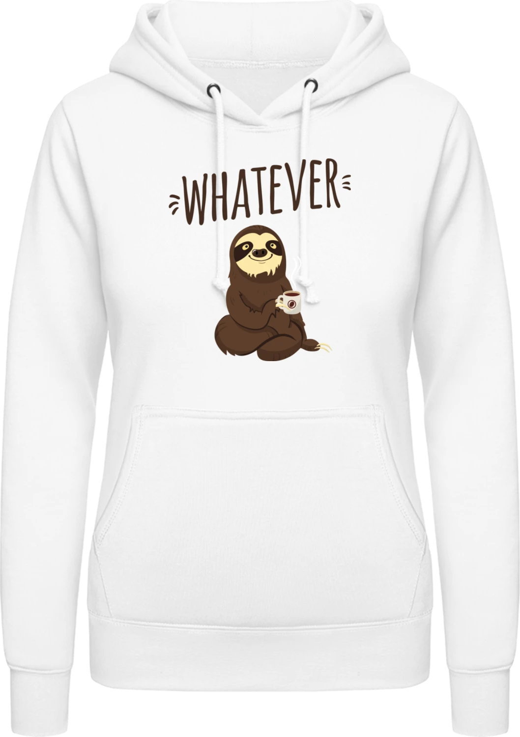 Whatever - Arctic white AWDis ladies hoodie - Front