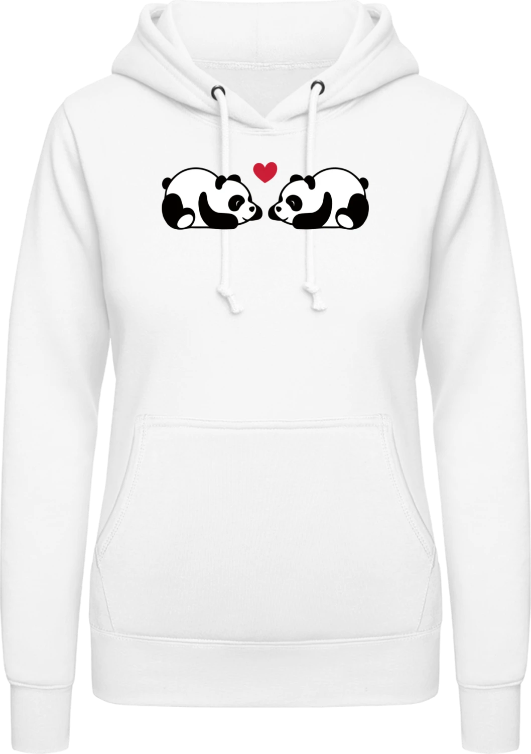 Cute Little Sleeping Pandas In Love - Arctic white AWDis ladies hoodie - Front