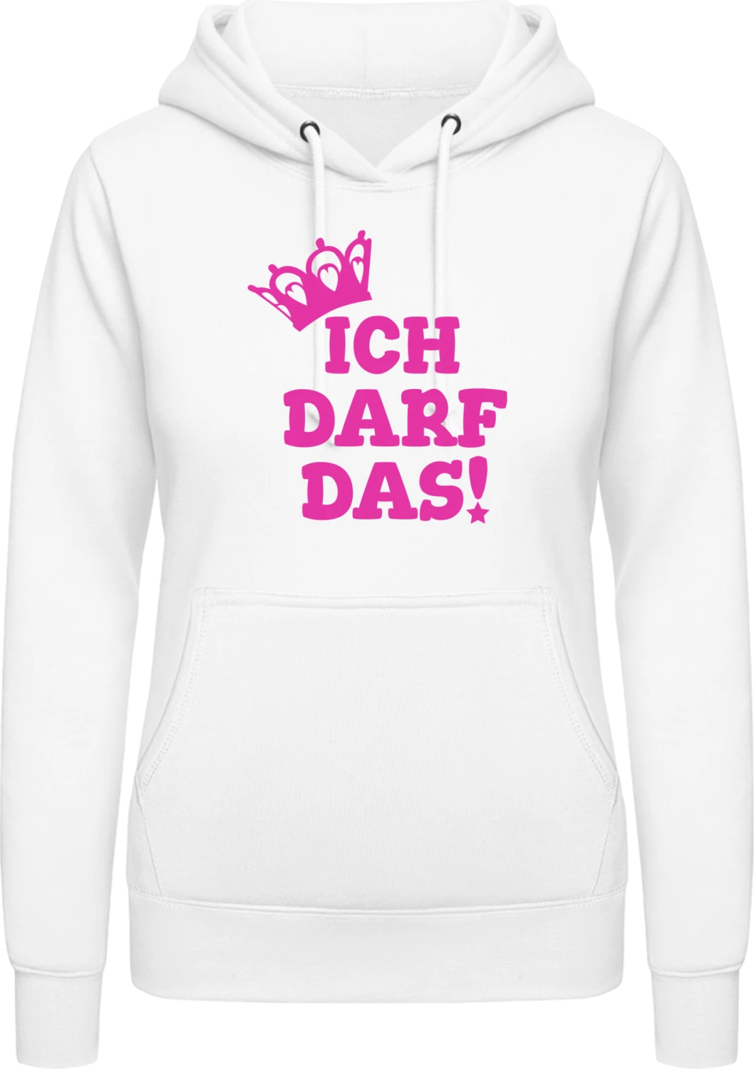 Ich darf das Prinzessin - Arctic white AWDis ladies hoodie - Front