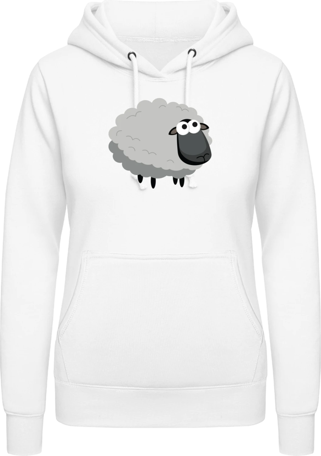 Cute Sheep - Arctic white AWDis ladies hoodie - Front