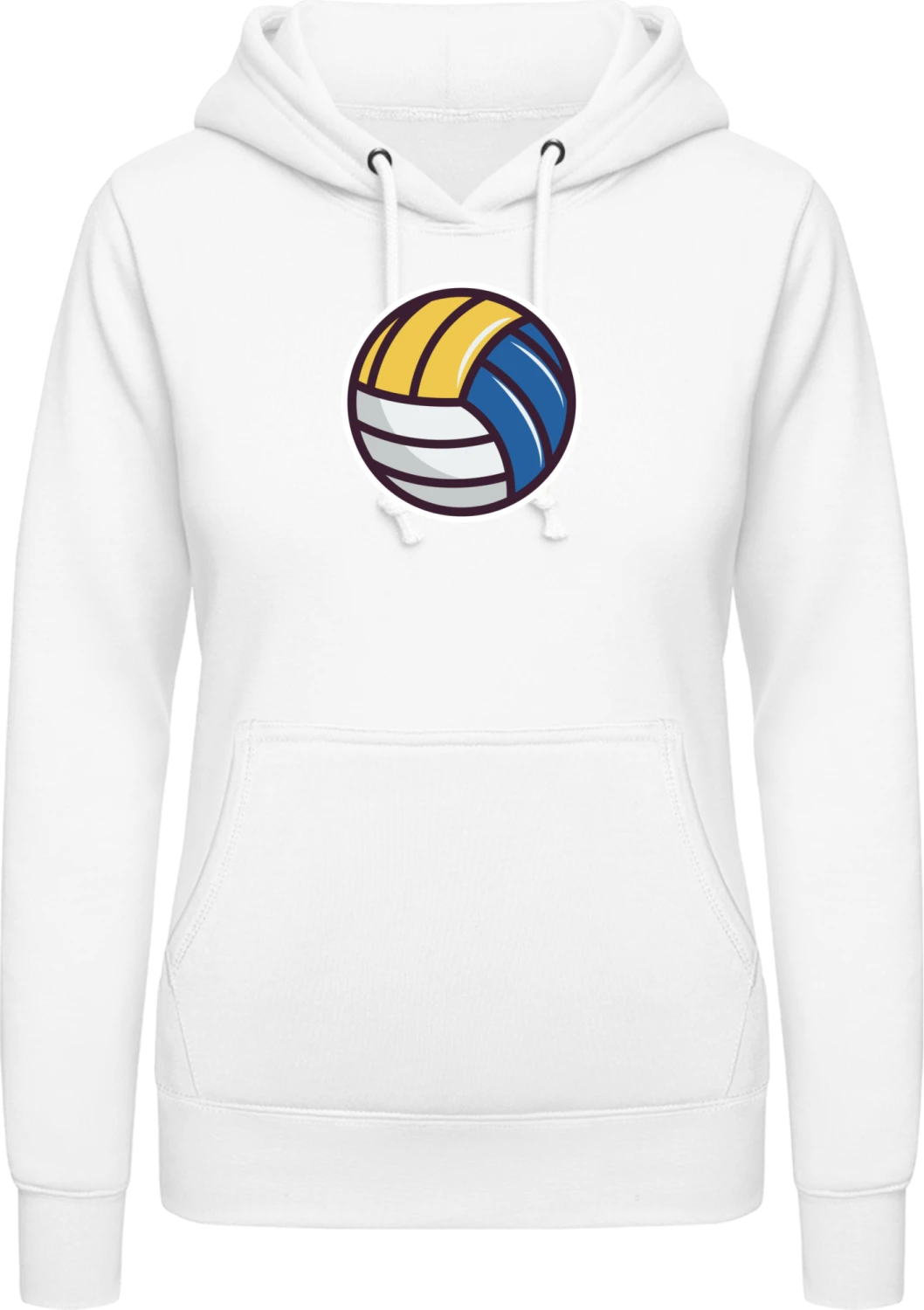 Beach Volleyball White Yellow Blue - Arctic white AWDis ladies hoodie - Front